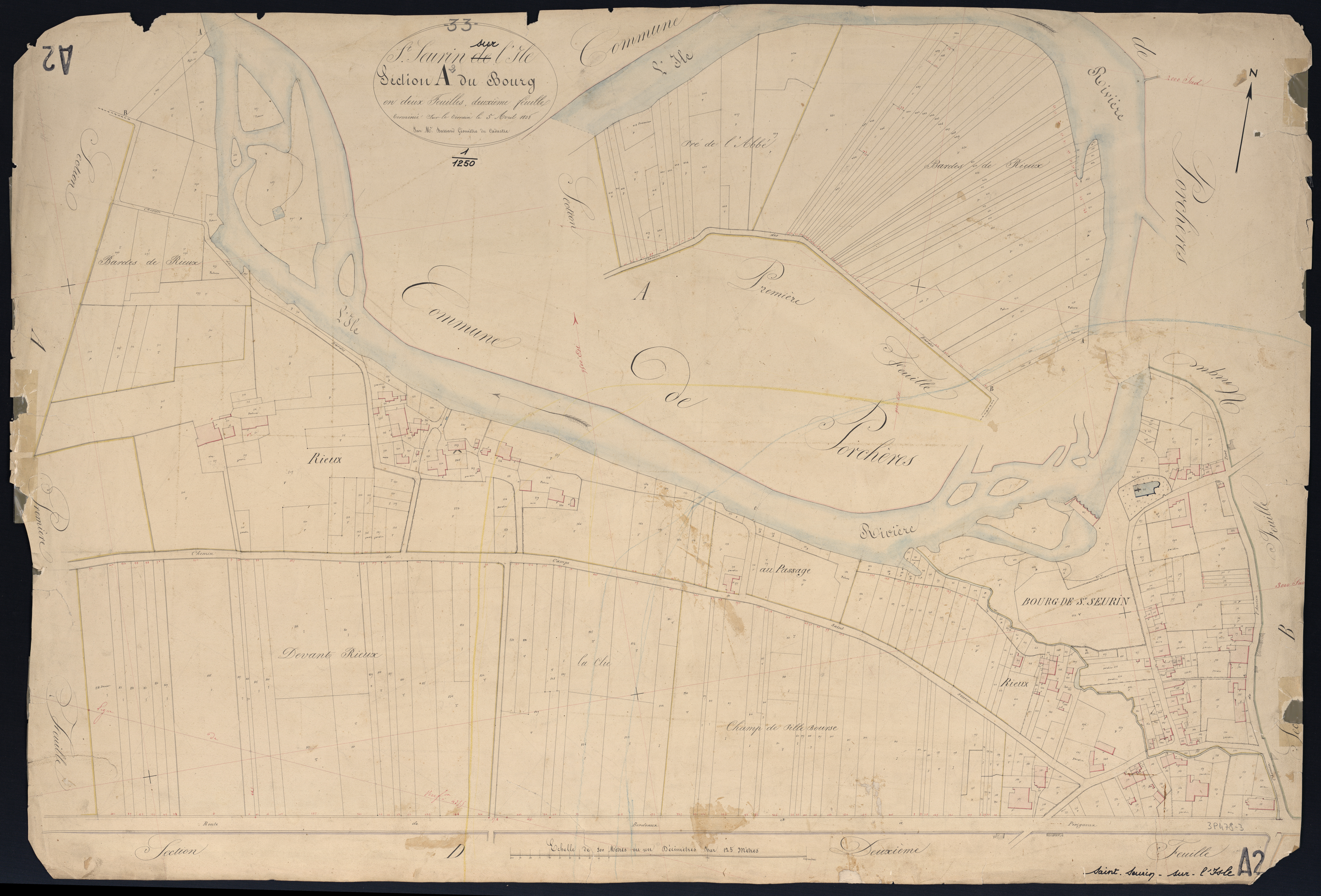 Saint-Seurin-sur-l'Isle - -Section A feuille 2 : Le Bourg