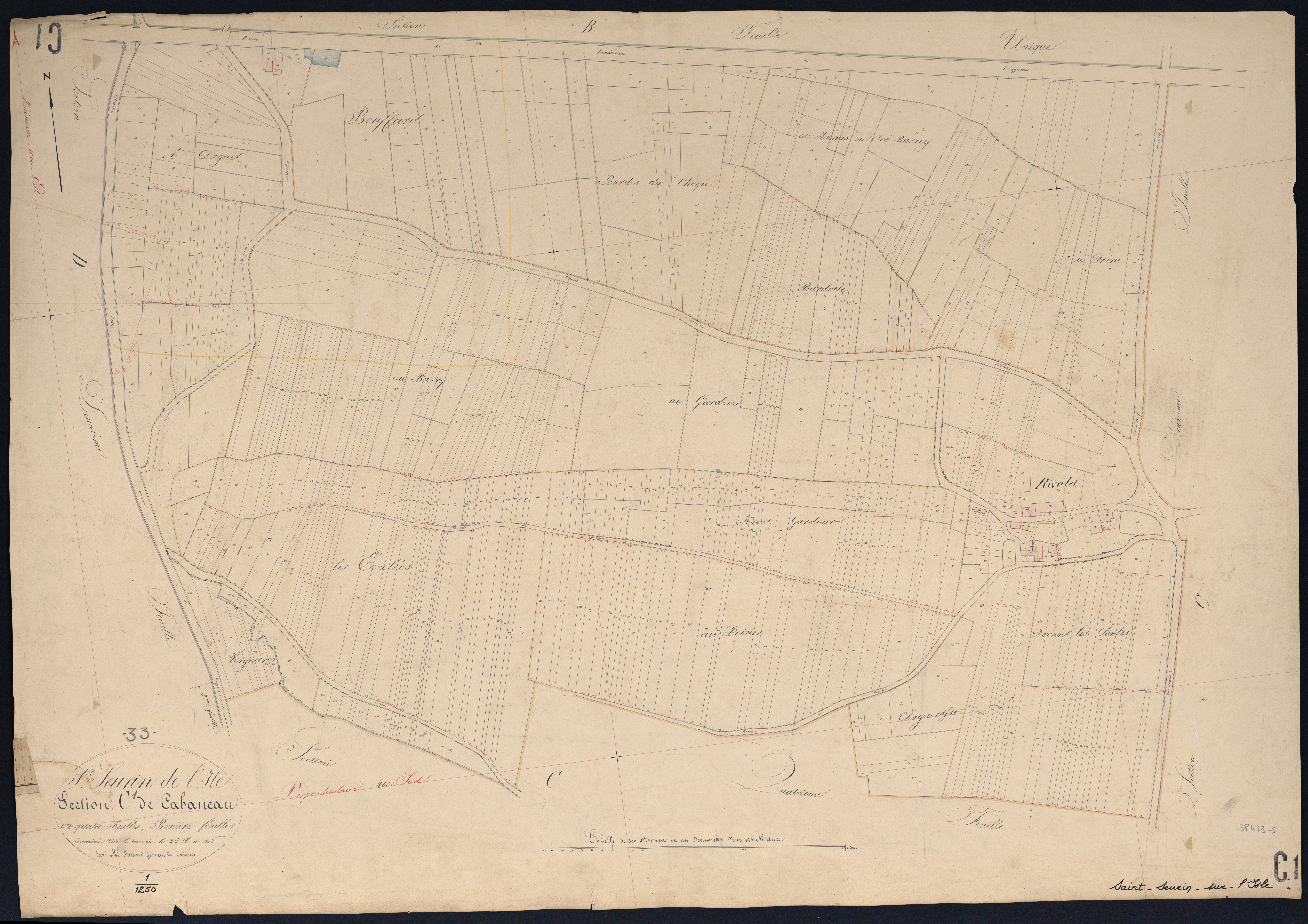 Saint-Seurin-sur-l'Isle - -Section C feuille 1 : Cabaneau