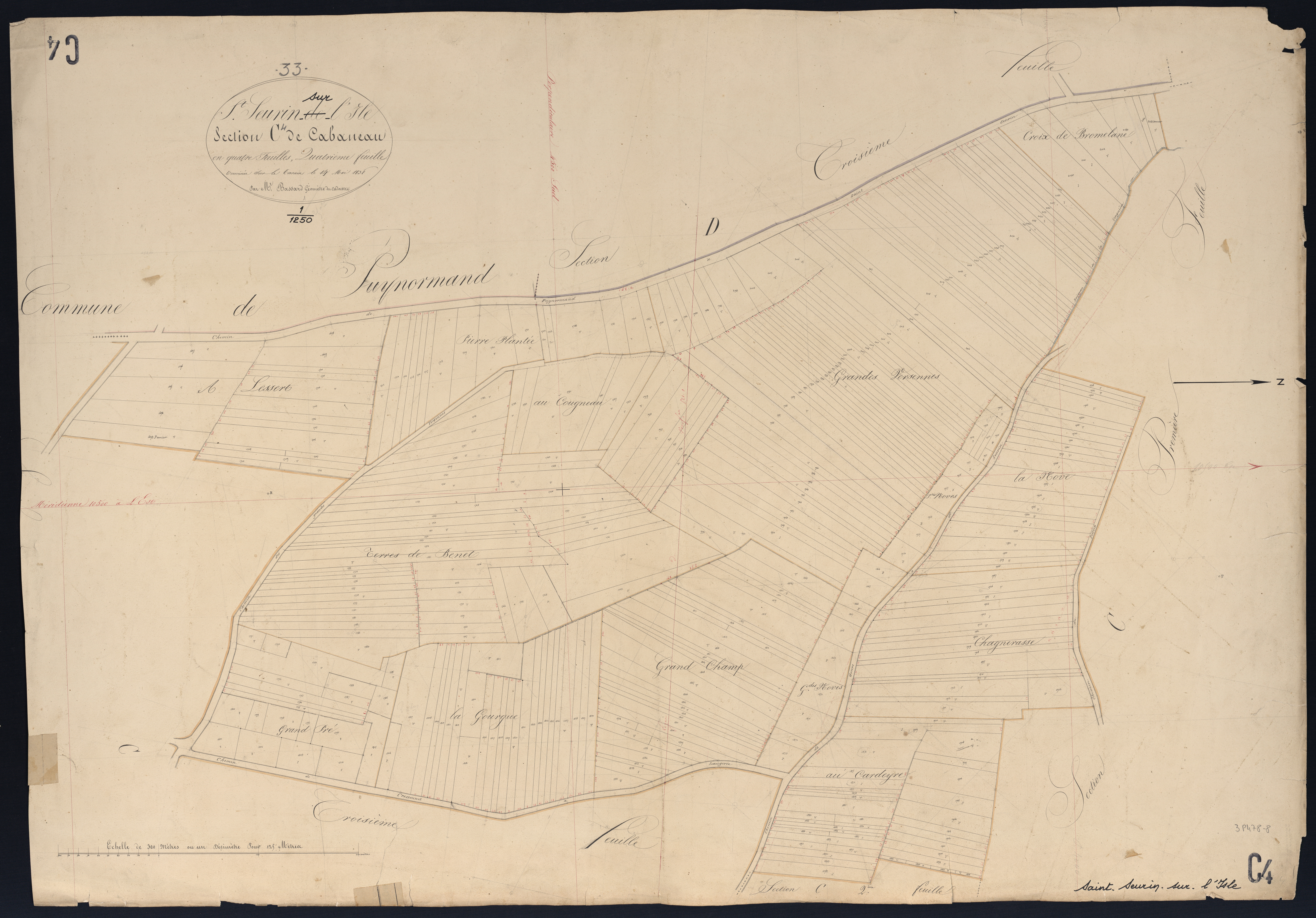 Saint-Seurin-sur-l'Isle - -Section C feuille 4 : Cabaneau