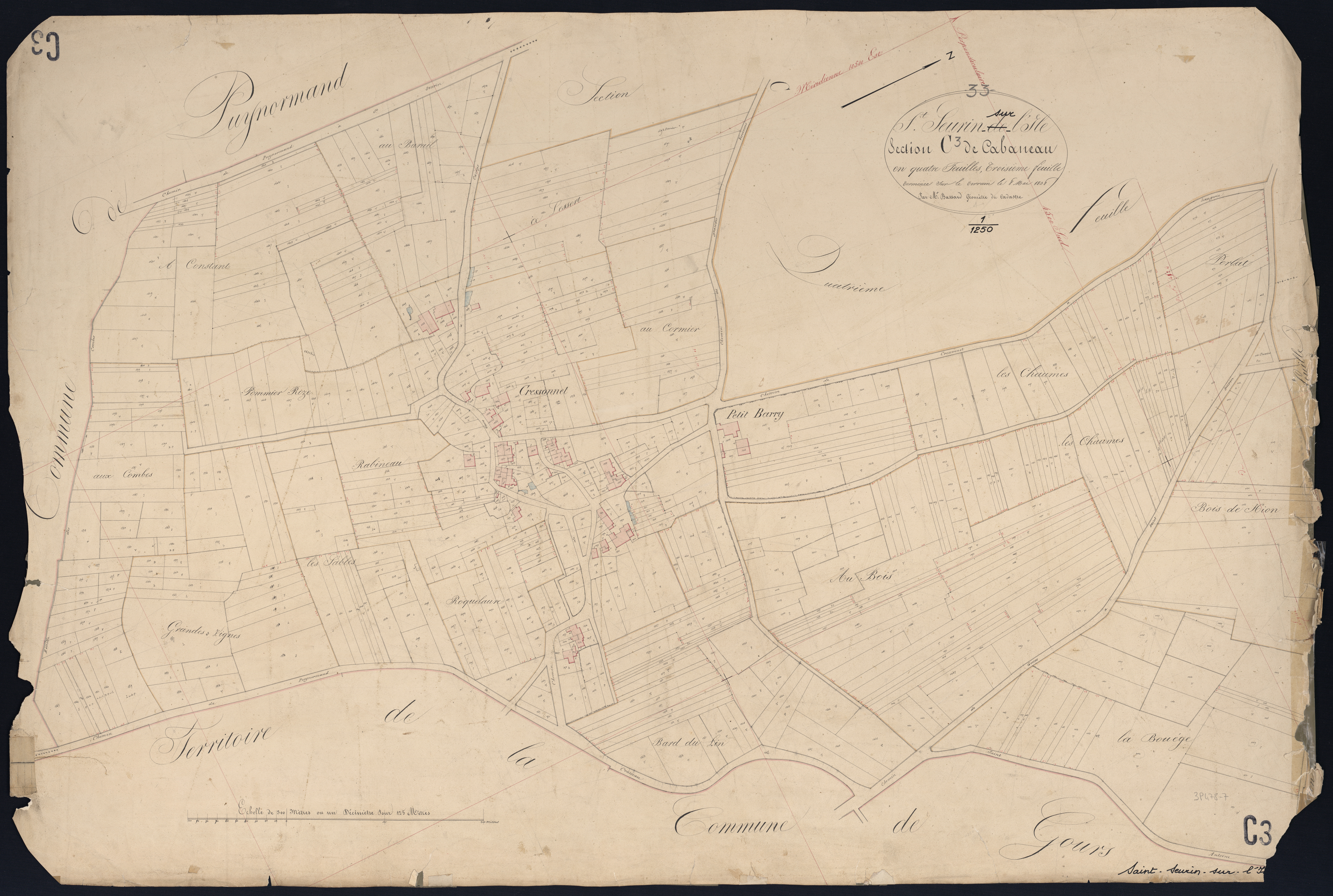 Saint-Seurin-sur-l'Isle - -Section C feuille 3 : Cabaneau