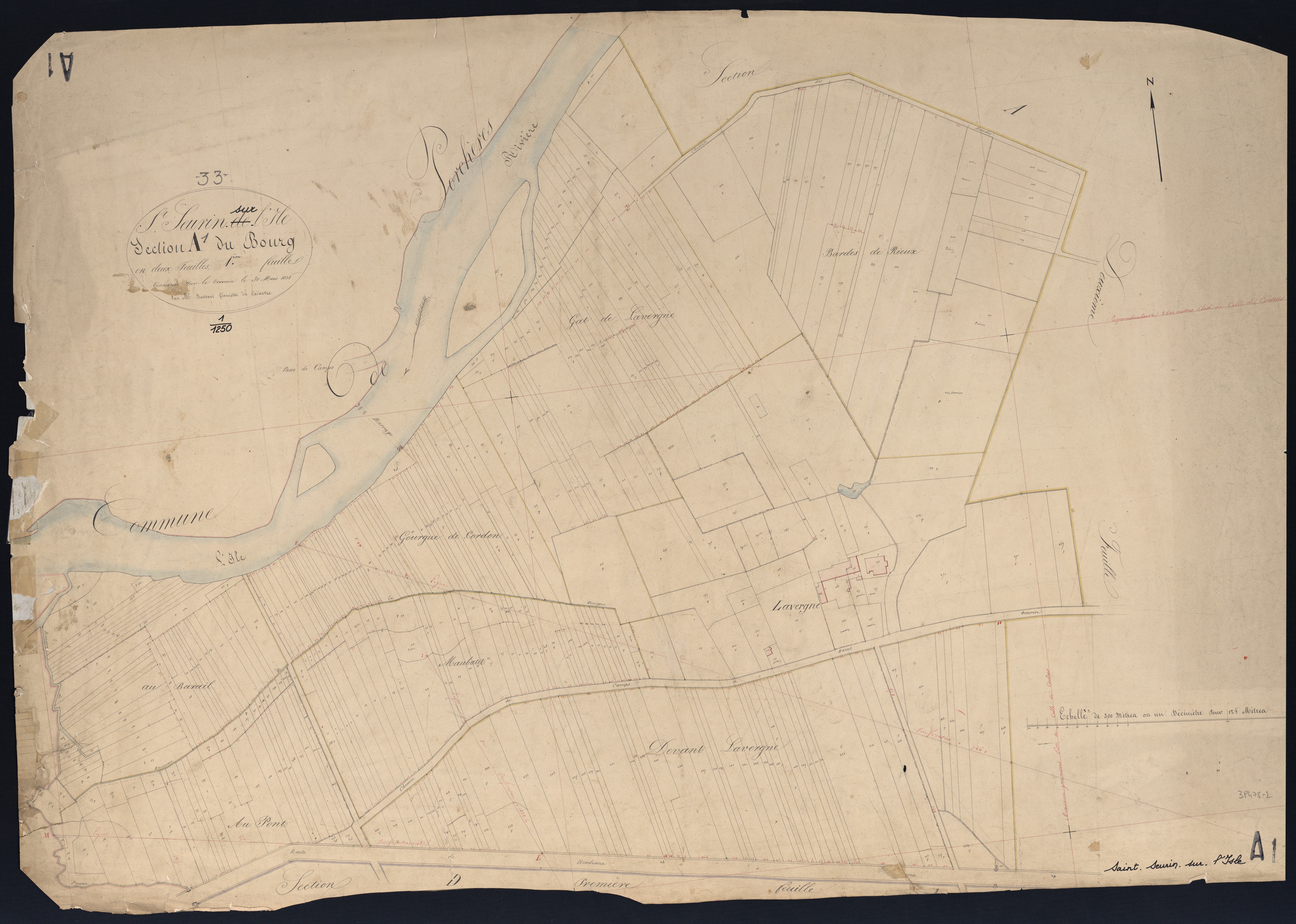 Saint-Seurin-sur-l'Isle - -Section A feuille 1 : Le Bourg