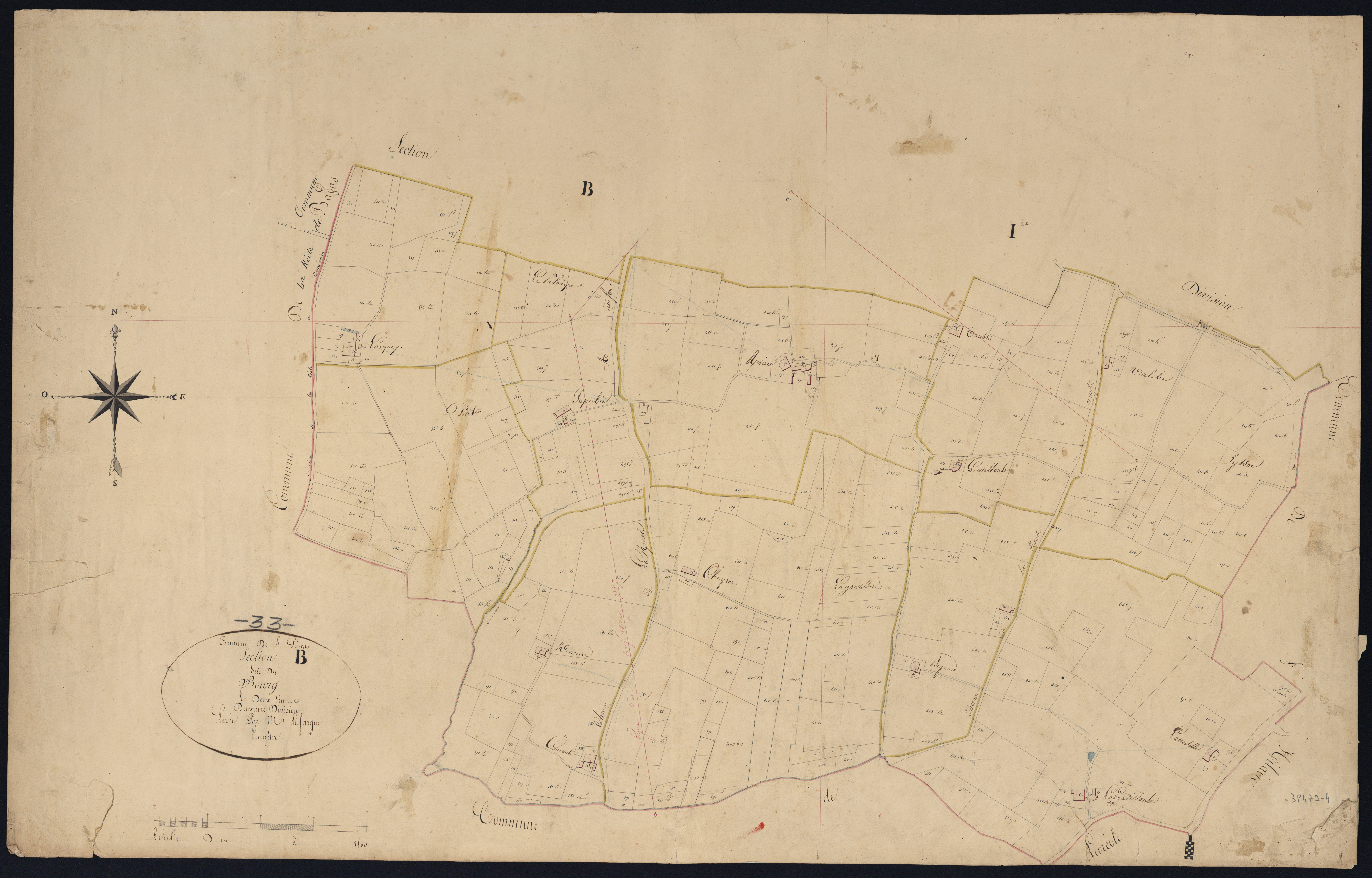 Saint-Sève - -Section B feuille 2 : Le Bourg