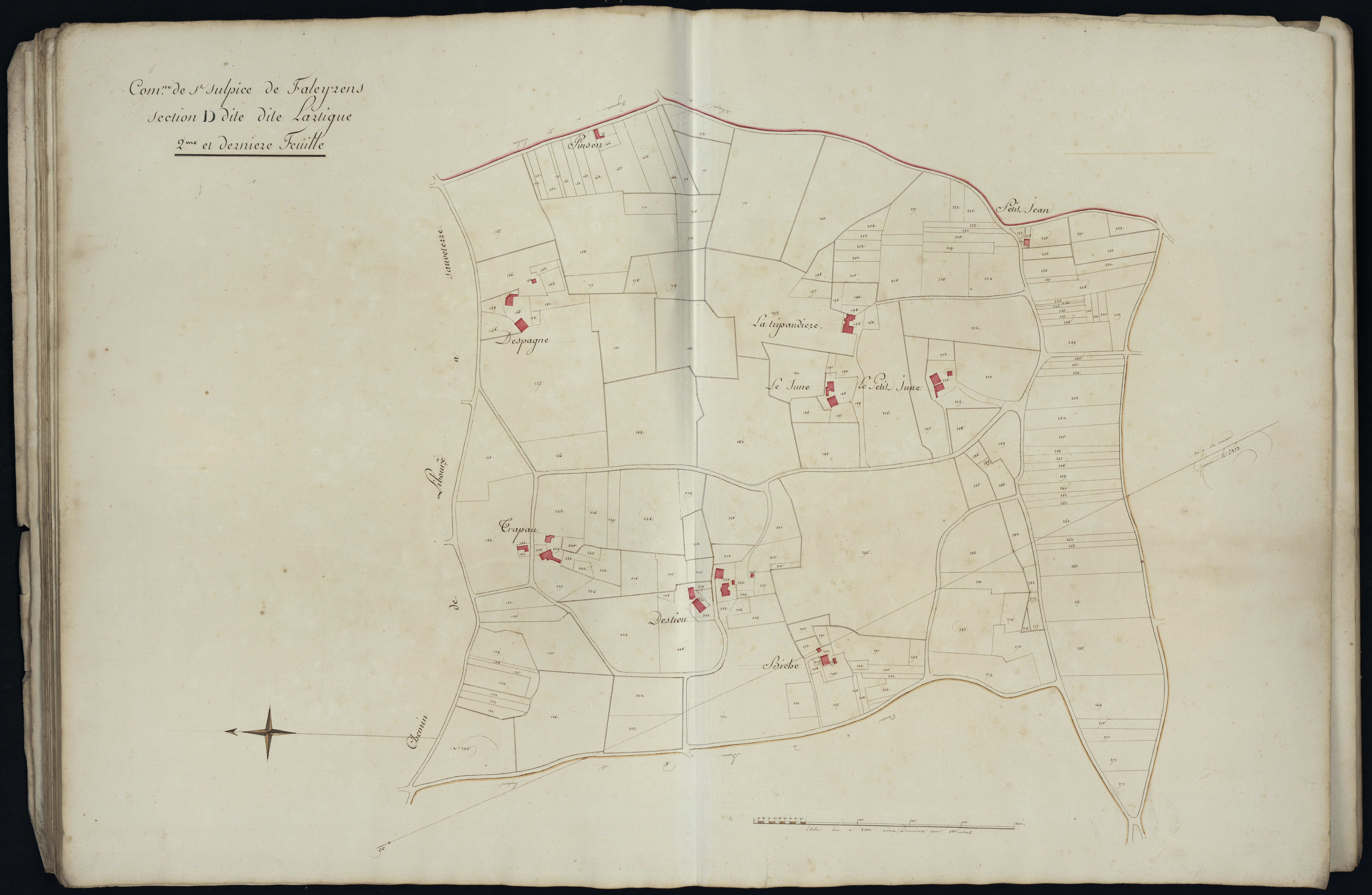 Saint-Sulpice-de-Faleyrens - -Section D feuille 2 : Lartigue
