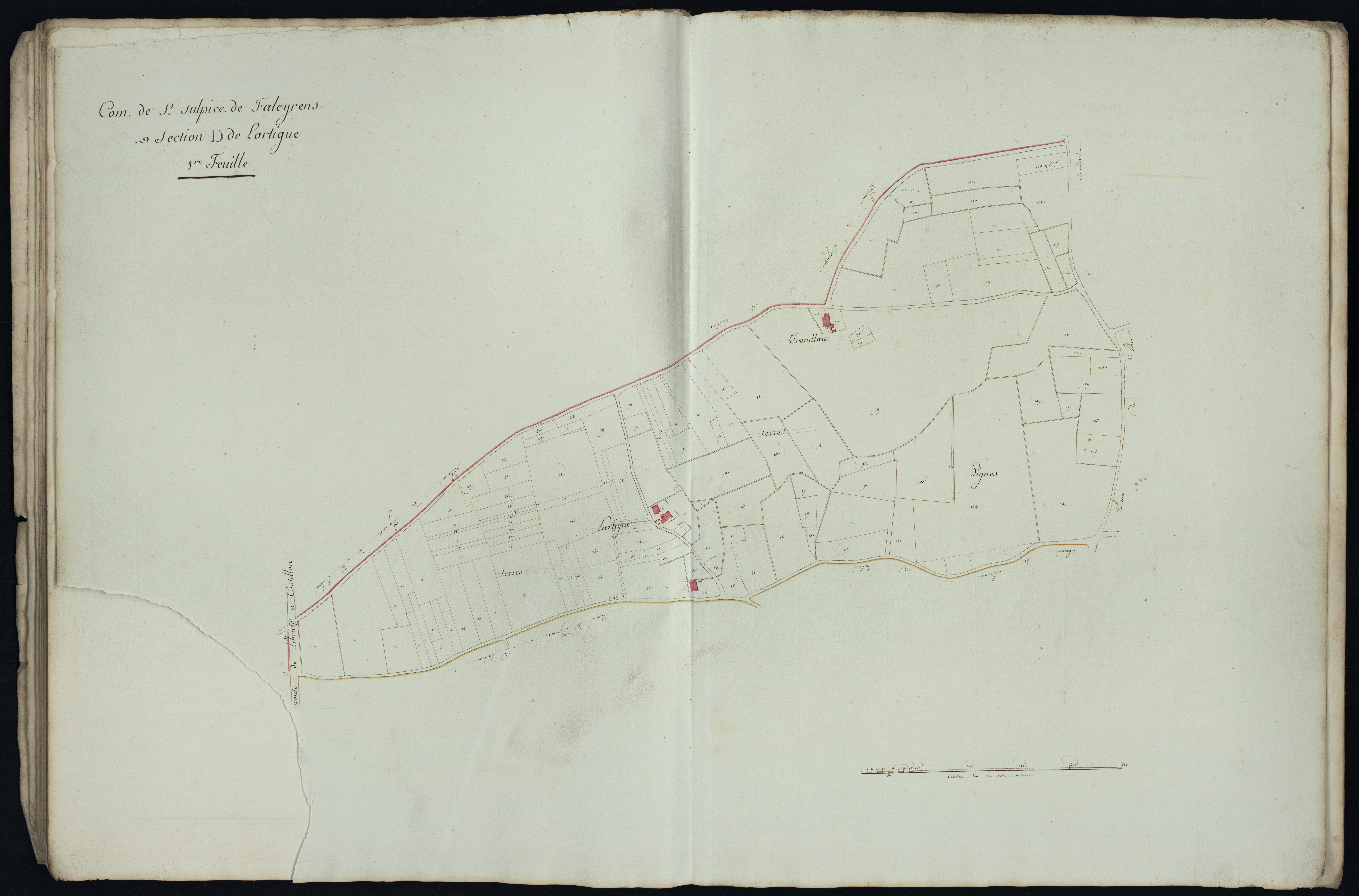Saint-Sulpice-de-Faleyrens - -Section D feuille 1 : Lartigue