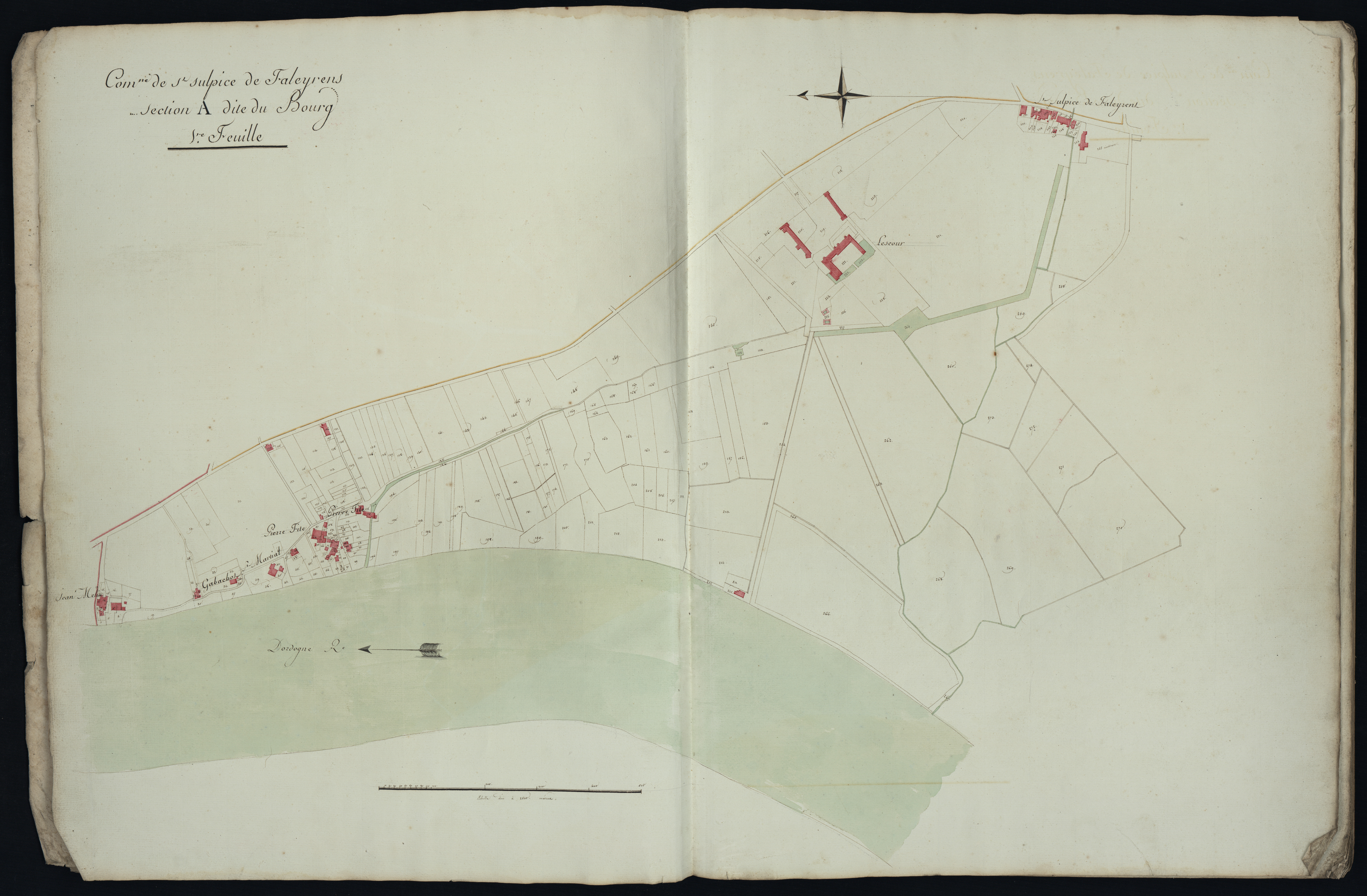 Saint-Sulpice-de-Faleyrens - -Section A feuille 1 : Le Bourg