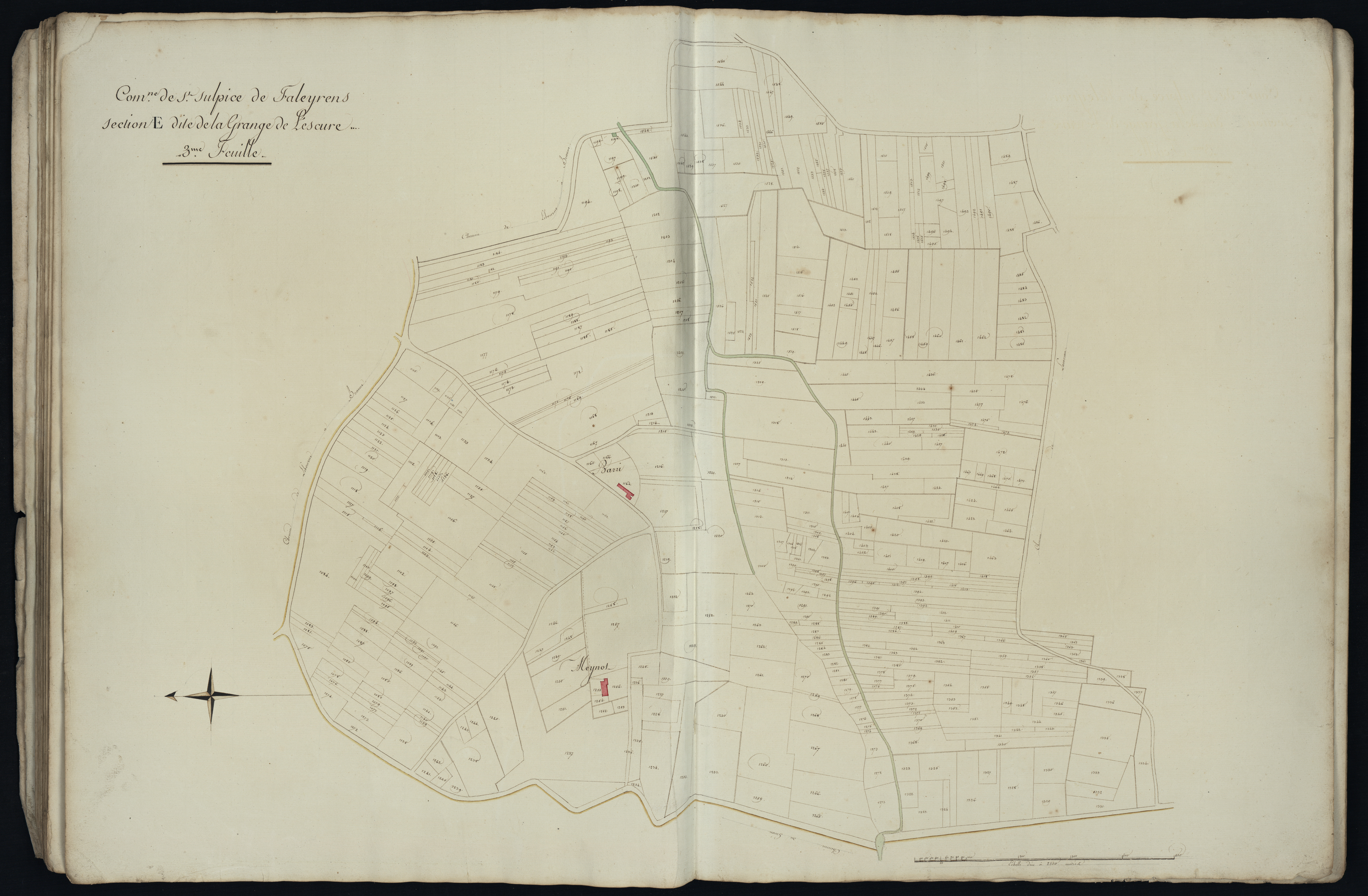 Saint-Sulpice-de-Faleyrens - -Section E feuille 3 : La Grange-de-Lescun