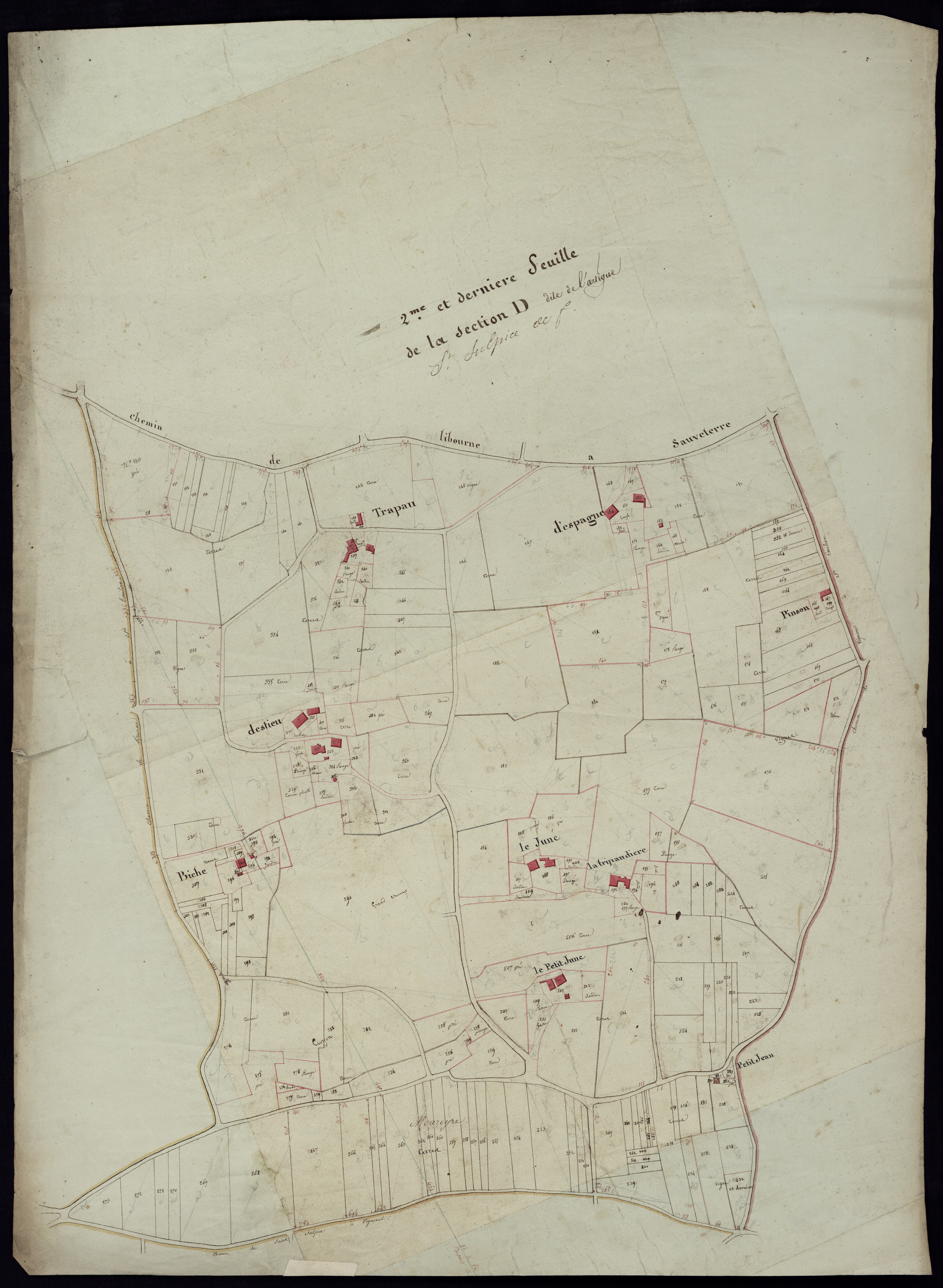Saint-Sulpice-de-Faleyrens - -Section D feuille 2 : L'Artigue