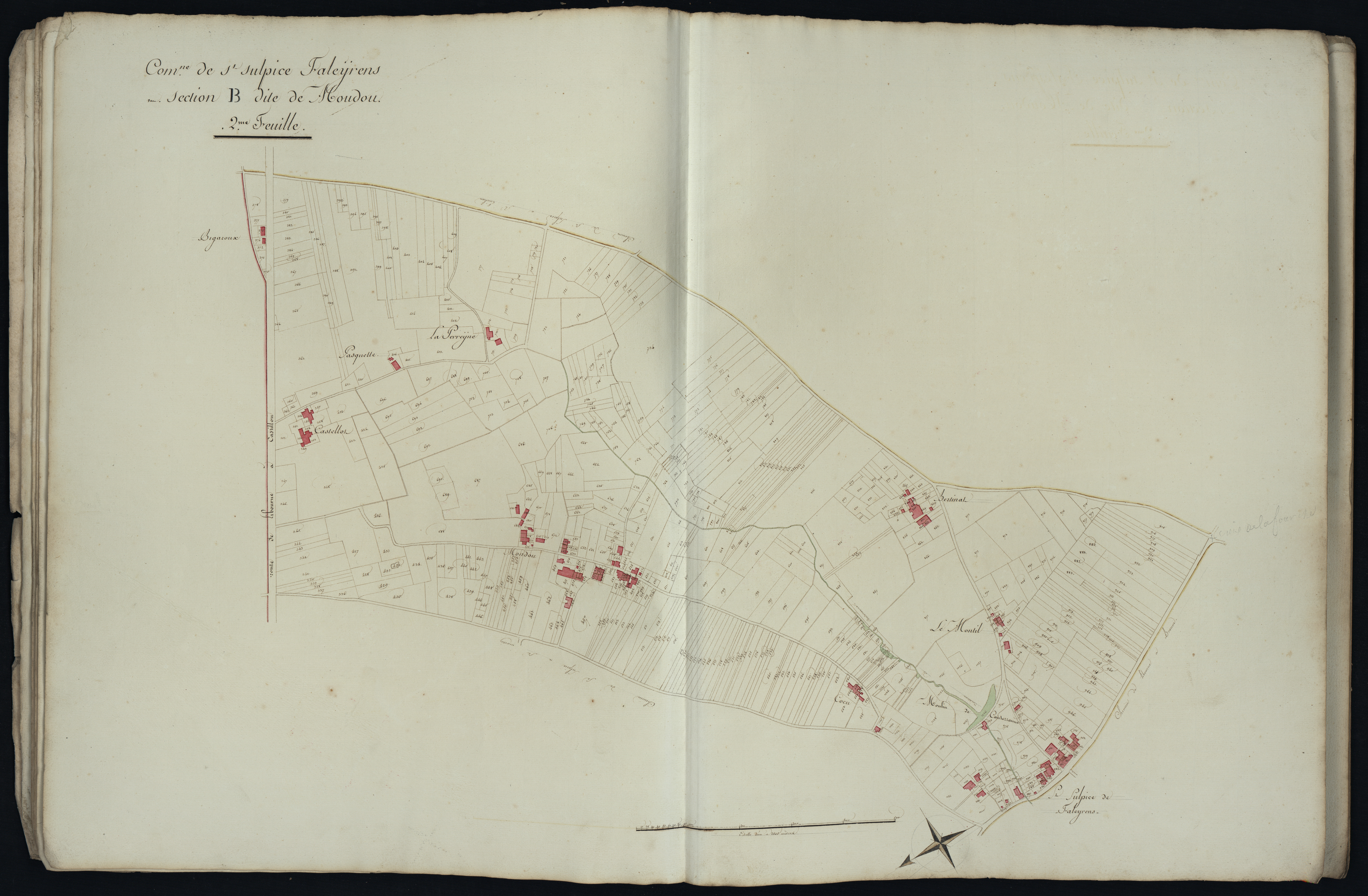Saint-Sulpice-de-Faleyrens - -Section B feuille 2 : Mondou