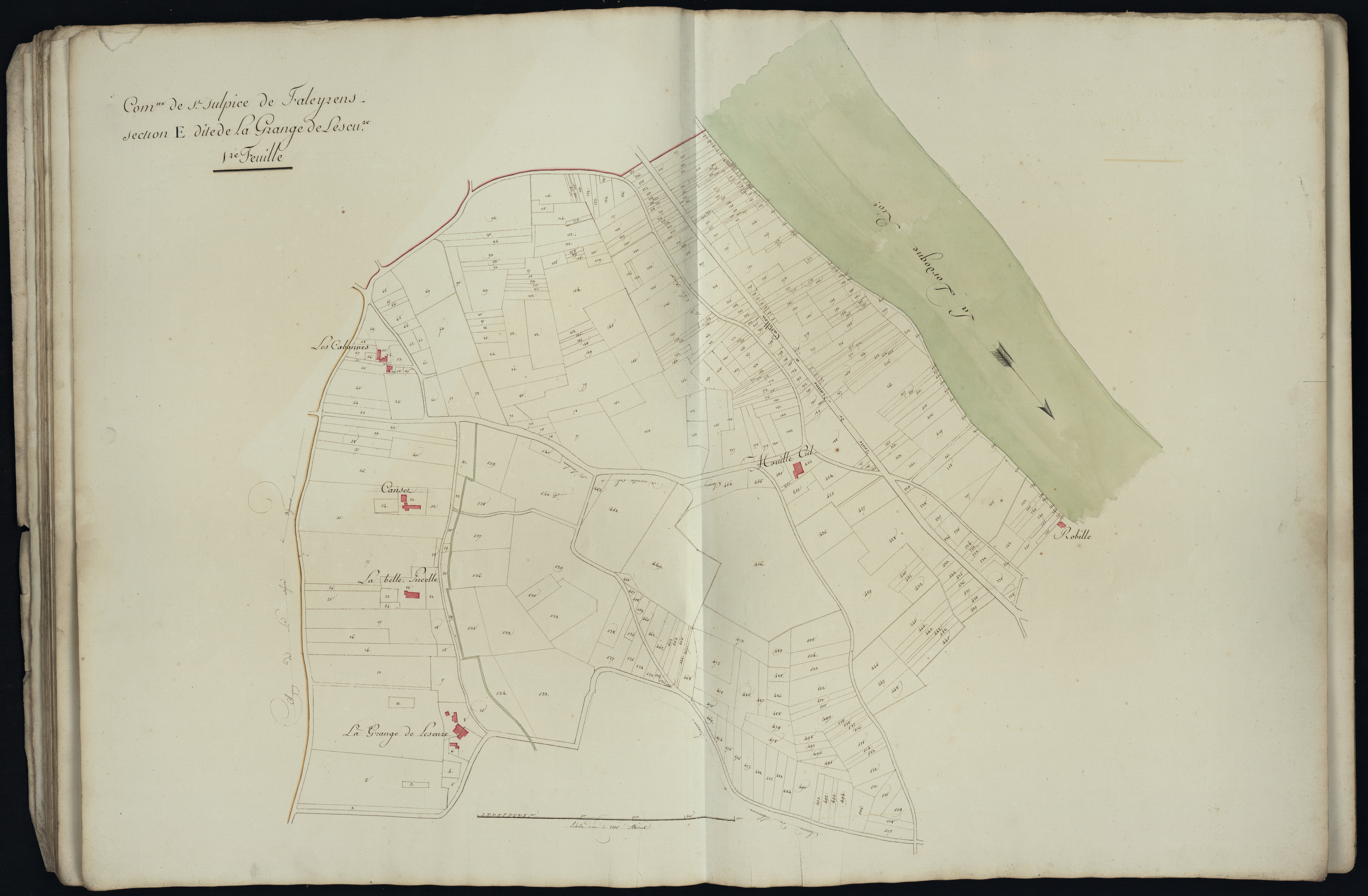 Saint-Sulpice-de-Faleyrens - -Section E feuille 1 : La Grange-de-Lescun