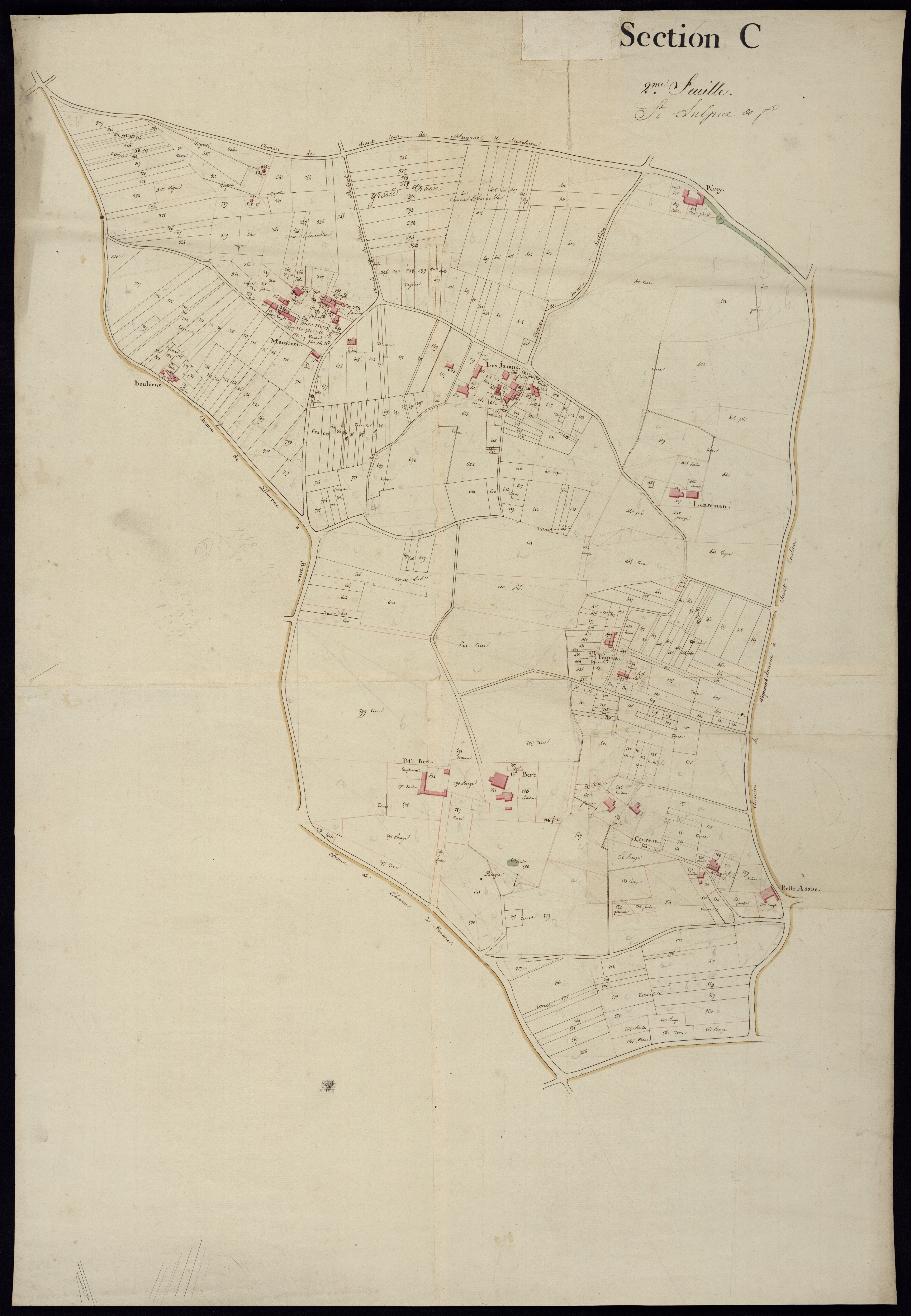 Saint-Sulpice-de-Faleyrens - -Section C feuille 2 : [Les Jouans]