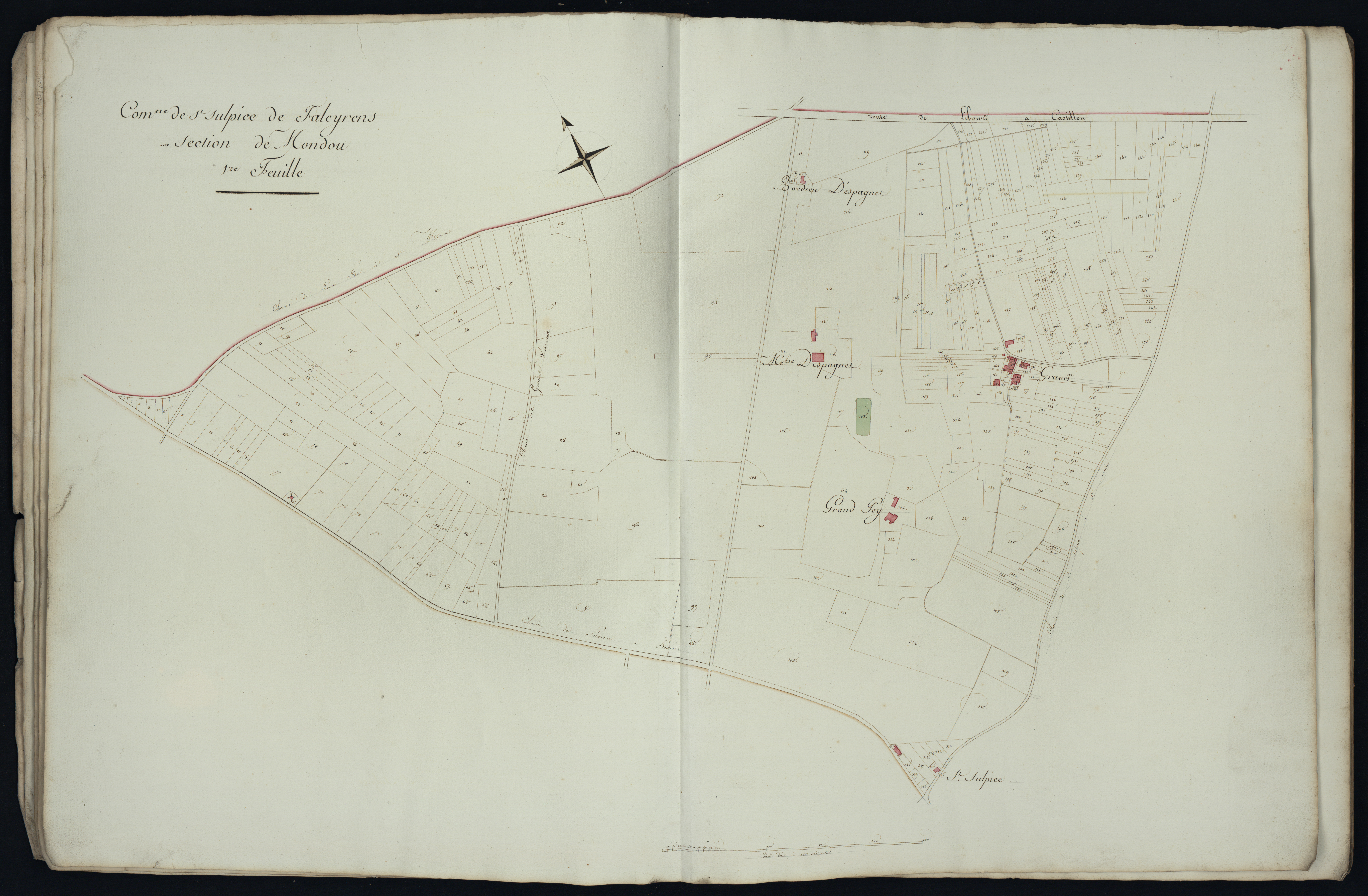Saint-Sulpice-de-Faleyrens - -Section B feuille 1 : Mondou