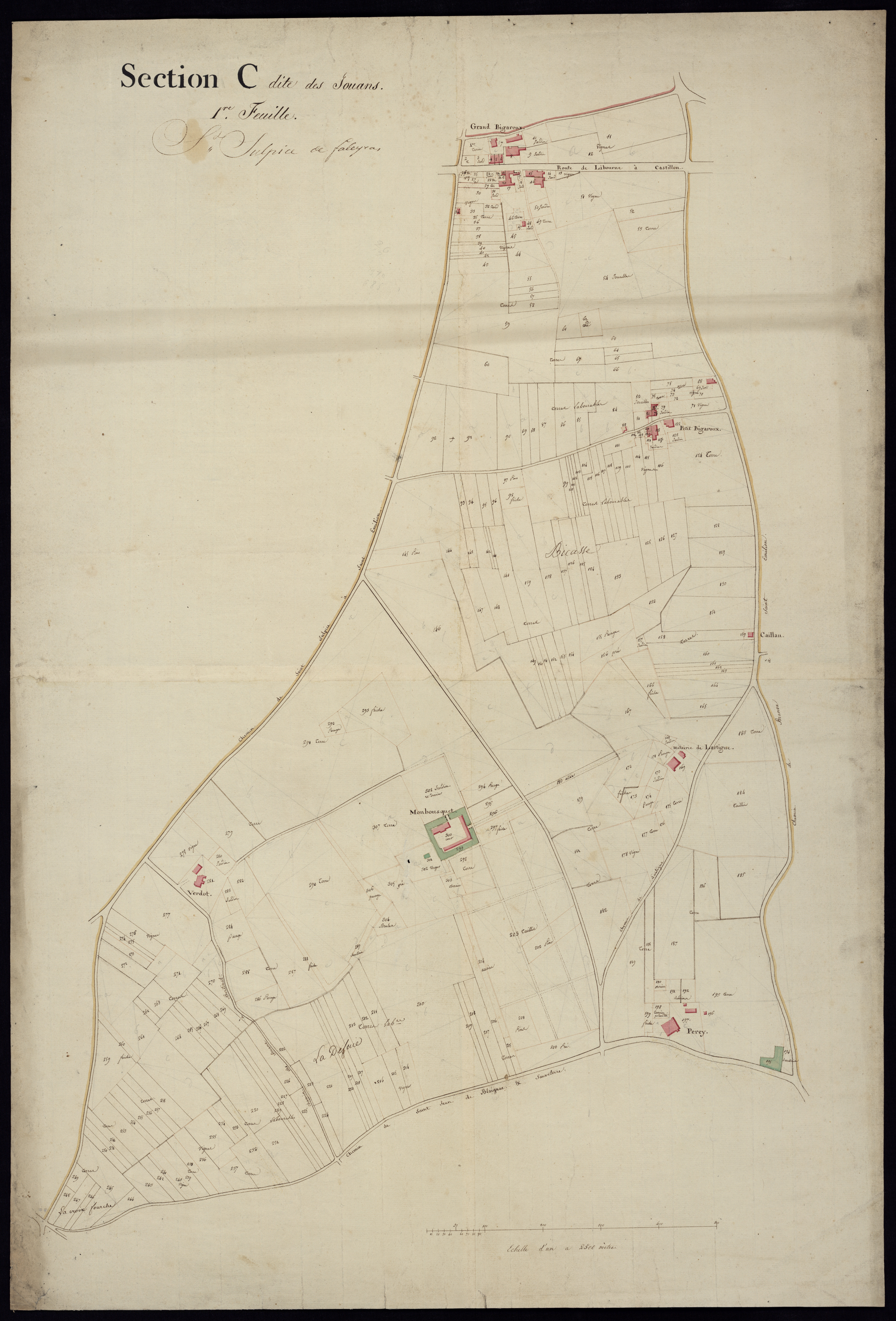 Saint-Sulpice-de-Faleyrens - -Section C feuille 1 : Les Jouans