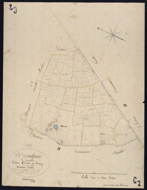 Saint-Sulpice-de-Pommiers - -Section C feuille 2 : Le Bourg
