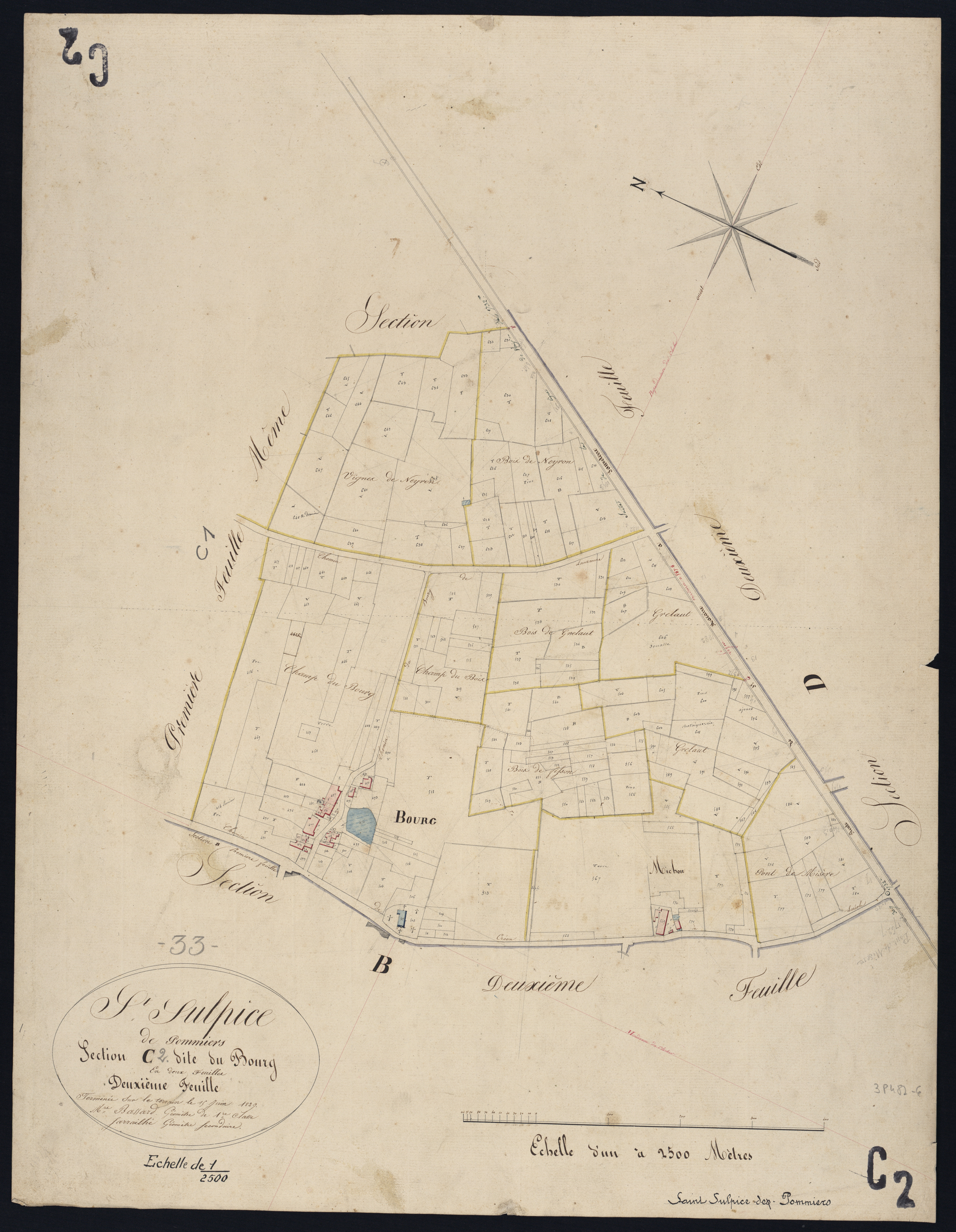 Saint-Sulpice-de-Pommiers - -Section C feuille 2 : Le Bourg