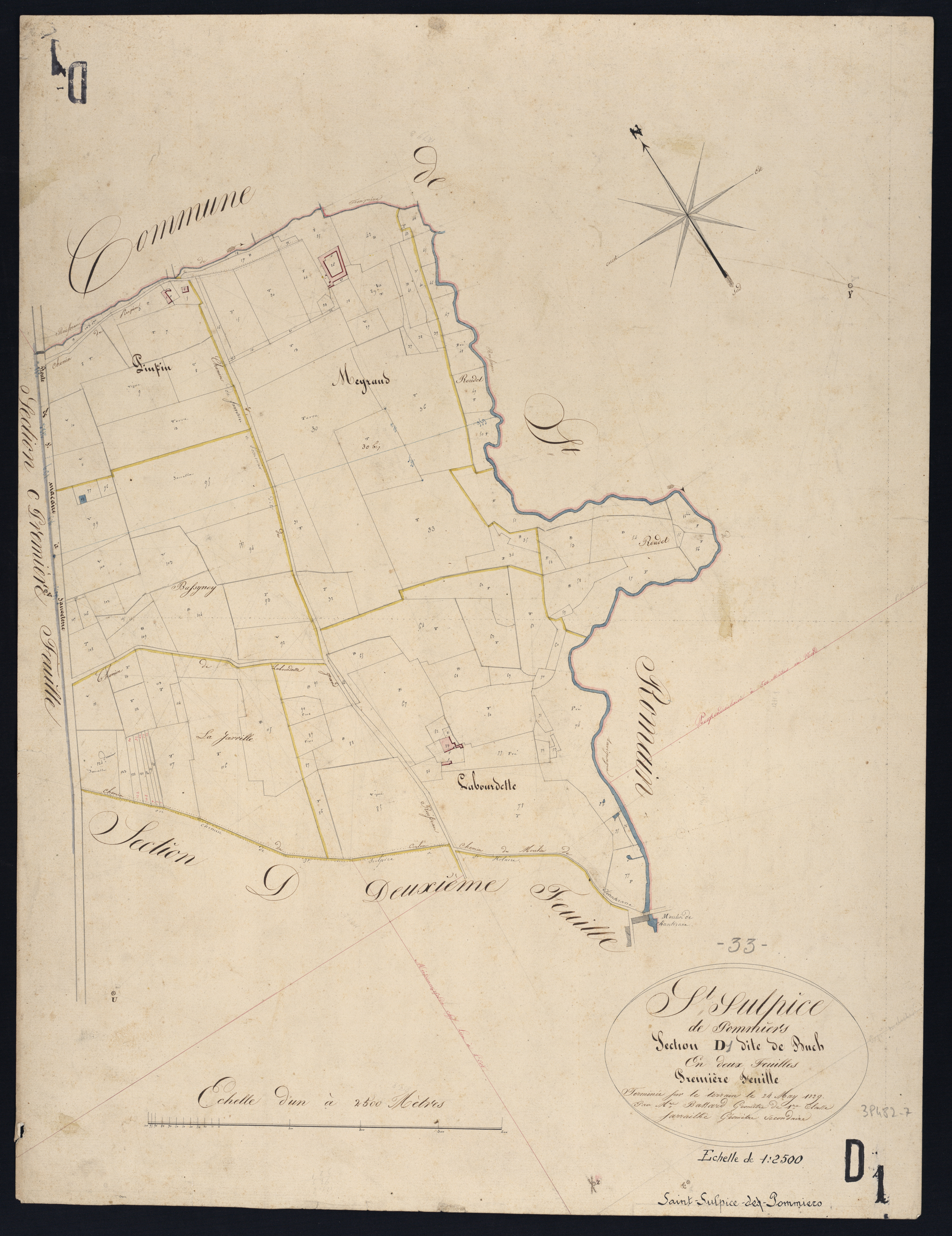 Saint-Sulpice-de-Pommiers - -Section D feuille 1 : Buch