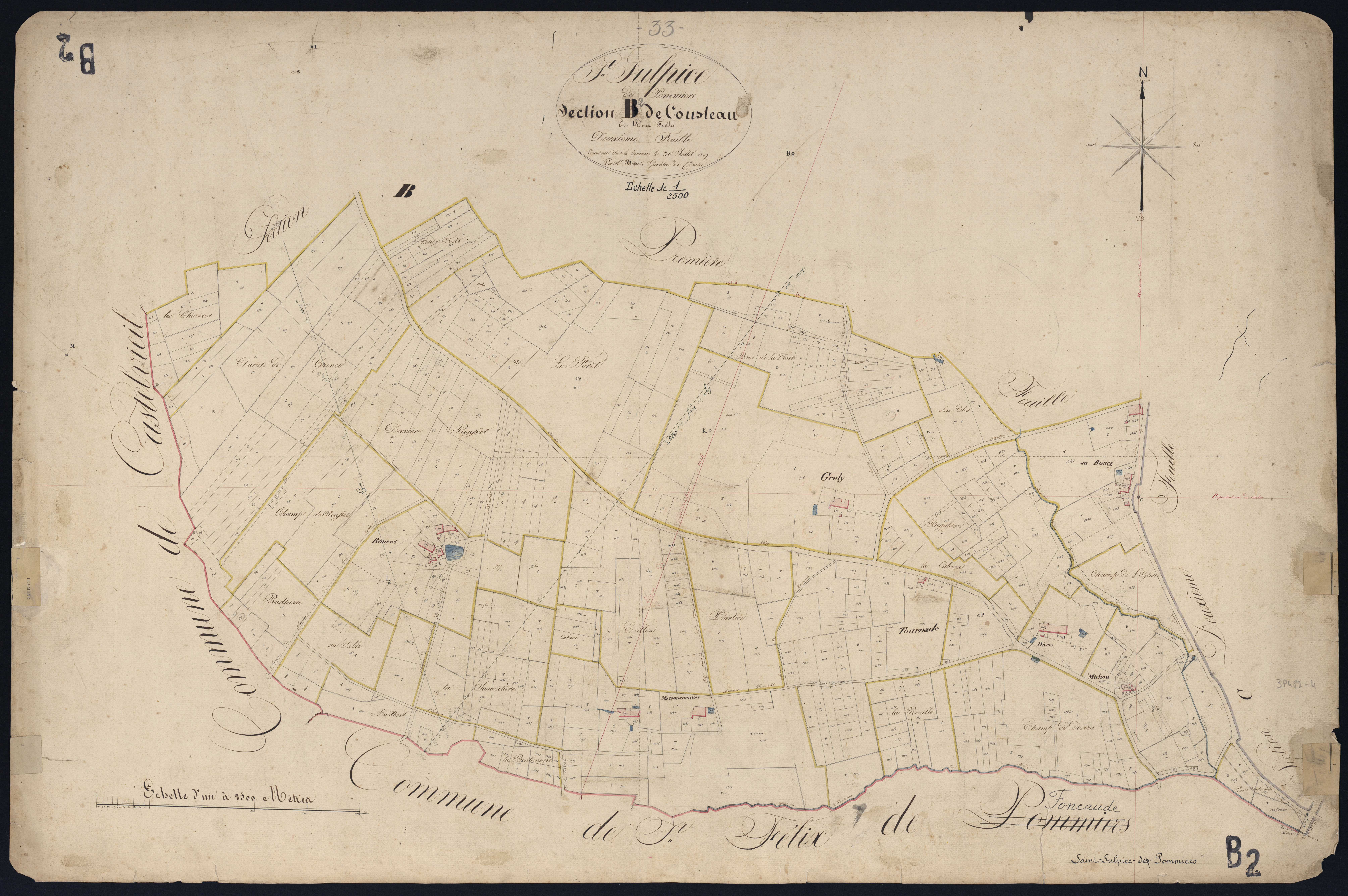 Saint-Sulpice-de-Pommiers - -Section B feuille 2 : Cousteau