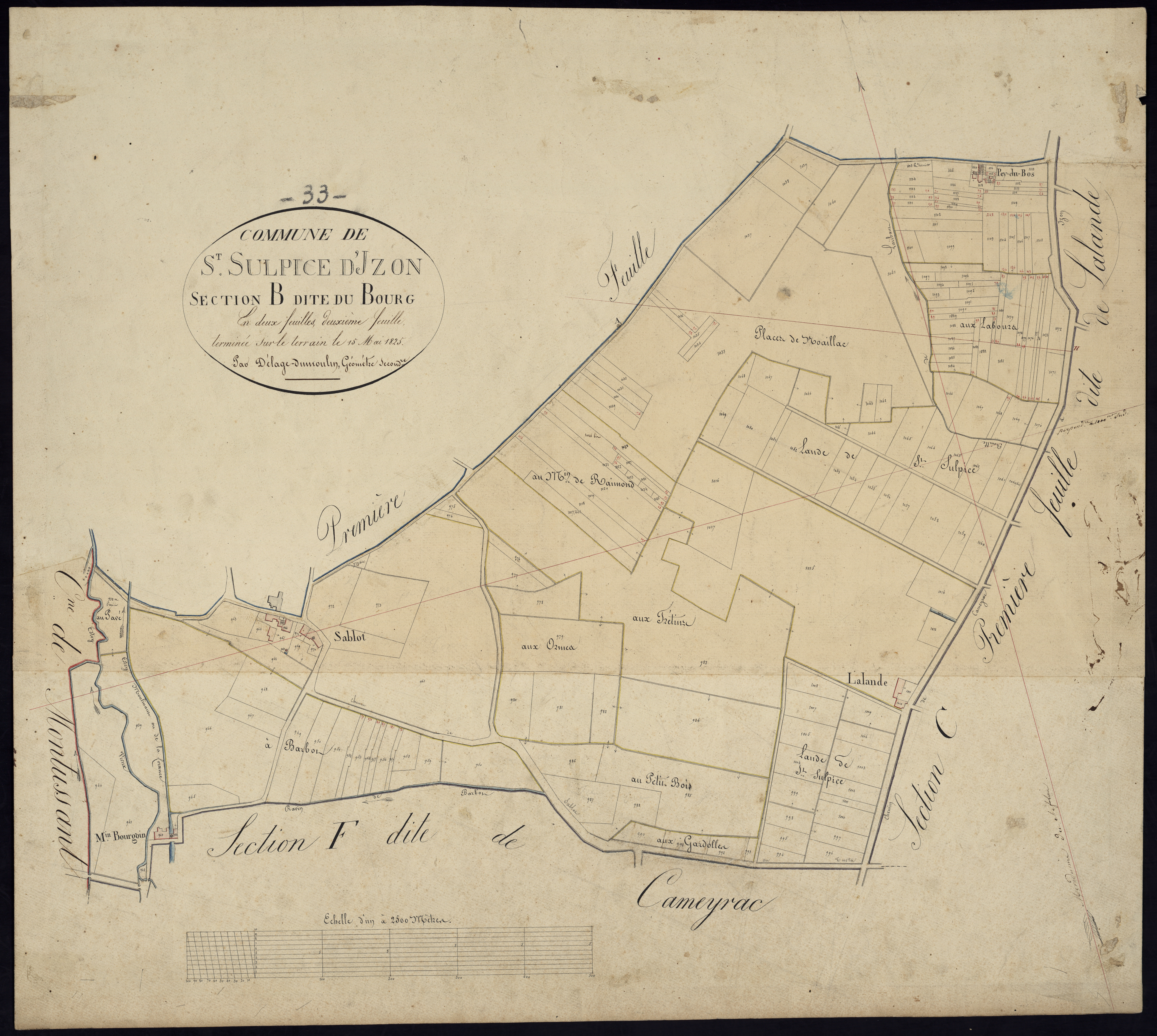 Saint-Sulpice-et-Cameyrac - -Section B feuille 2 : Le Bourg