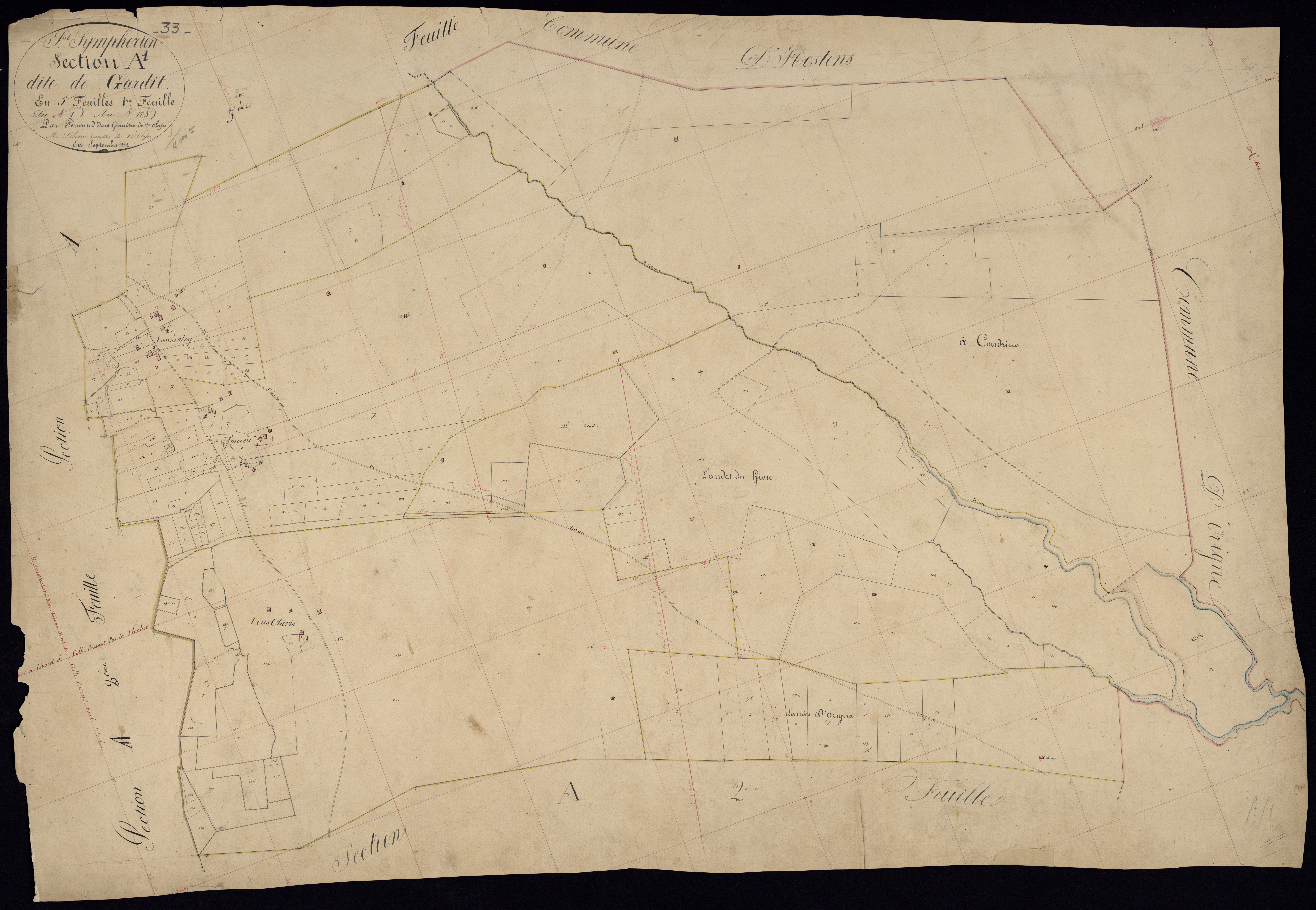 Saint-Symphorien - -Section A feuille 1 : Gardit