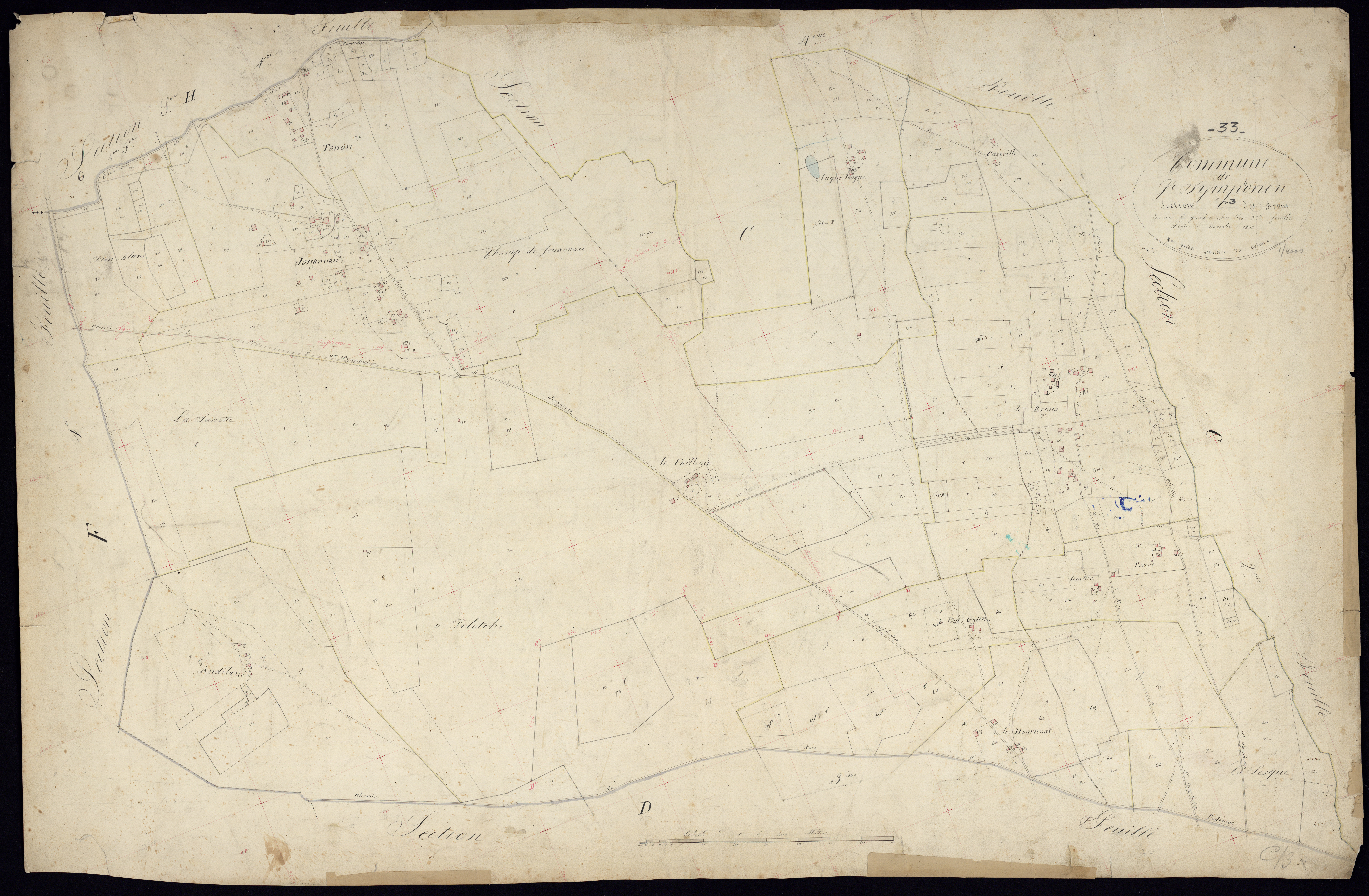 Saint-Symphorien - -Section C feuille 3 : Les Brous