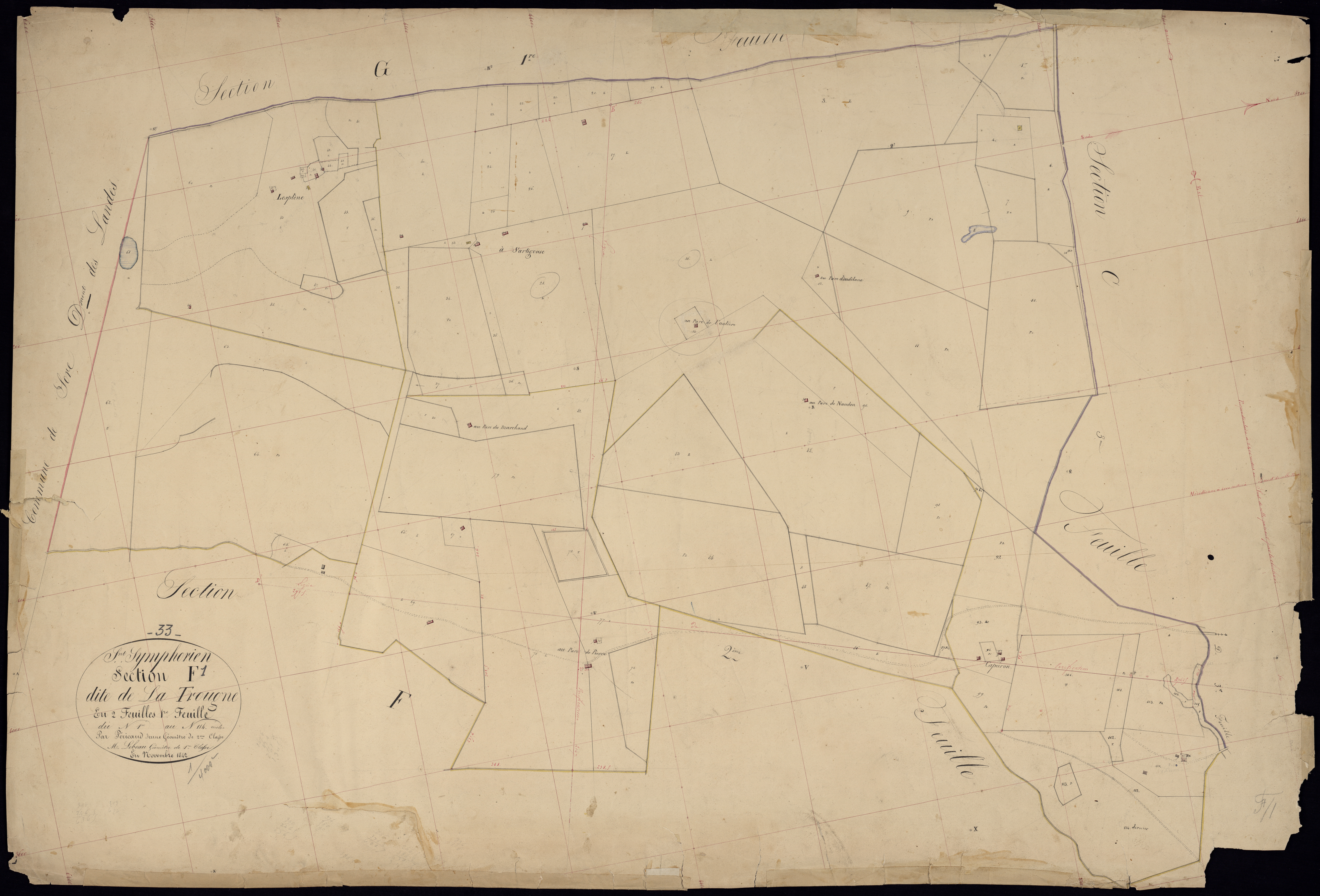 Saint-Symphorien - -Section F feuille 1 : La Trougne