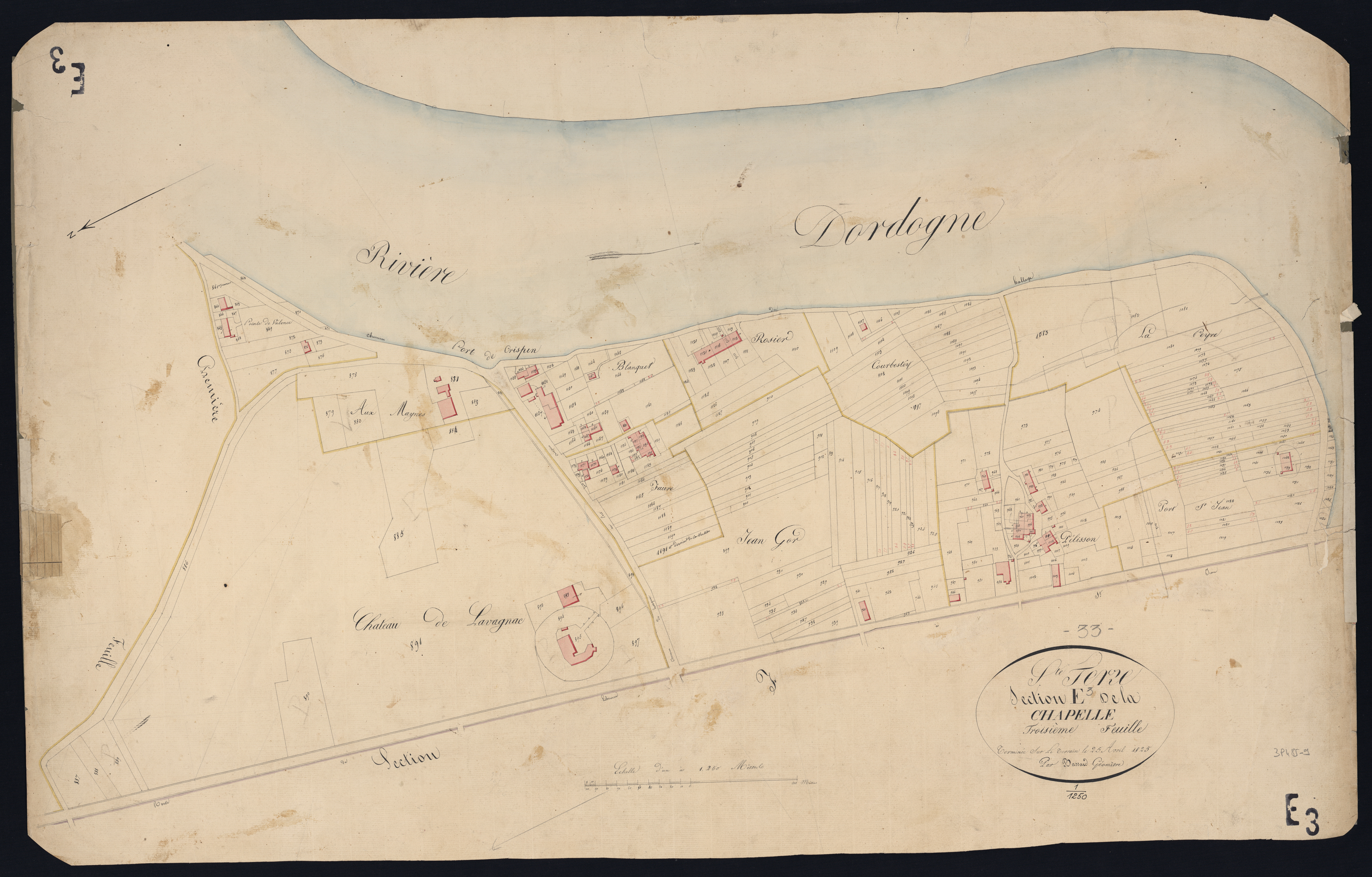 Sainte-Terre - -Section E feuille 3 : La Chapelle