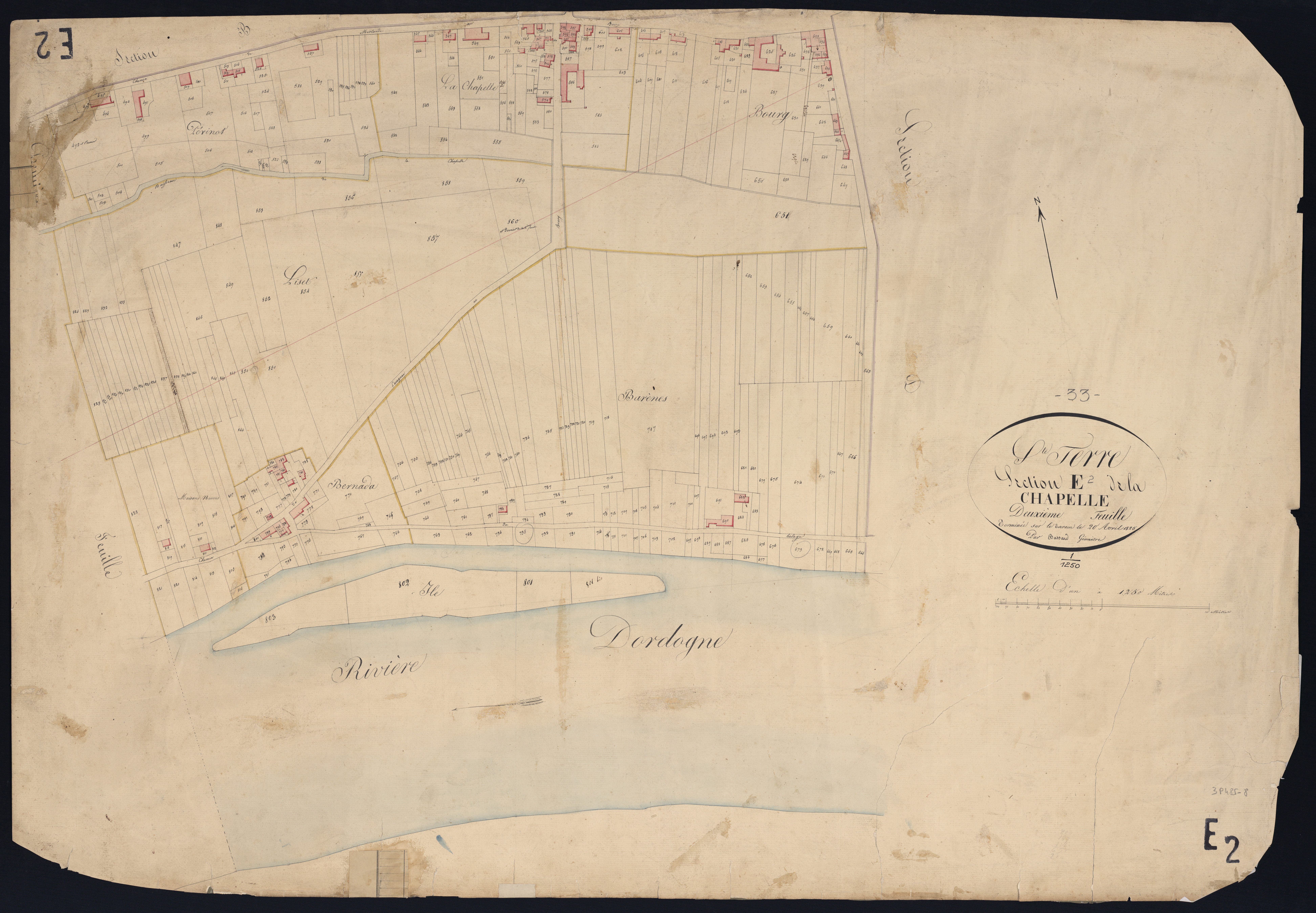 Sainte-Terre - -Section E feuille 2 : La Chapelle