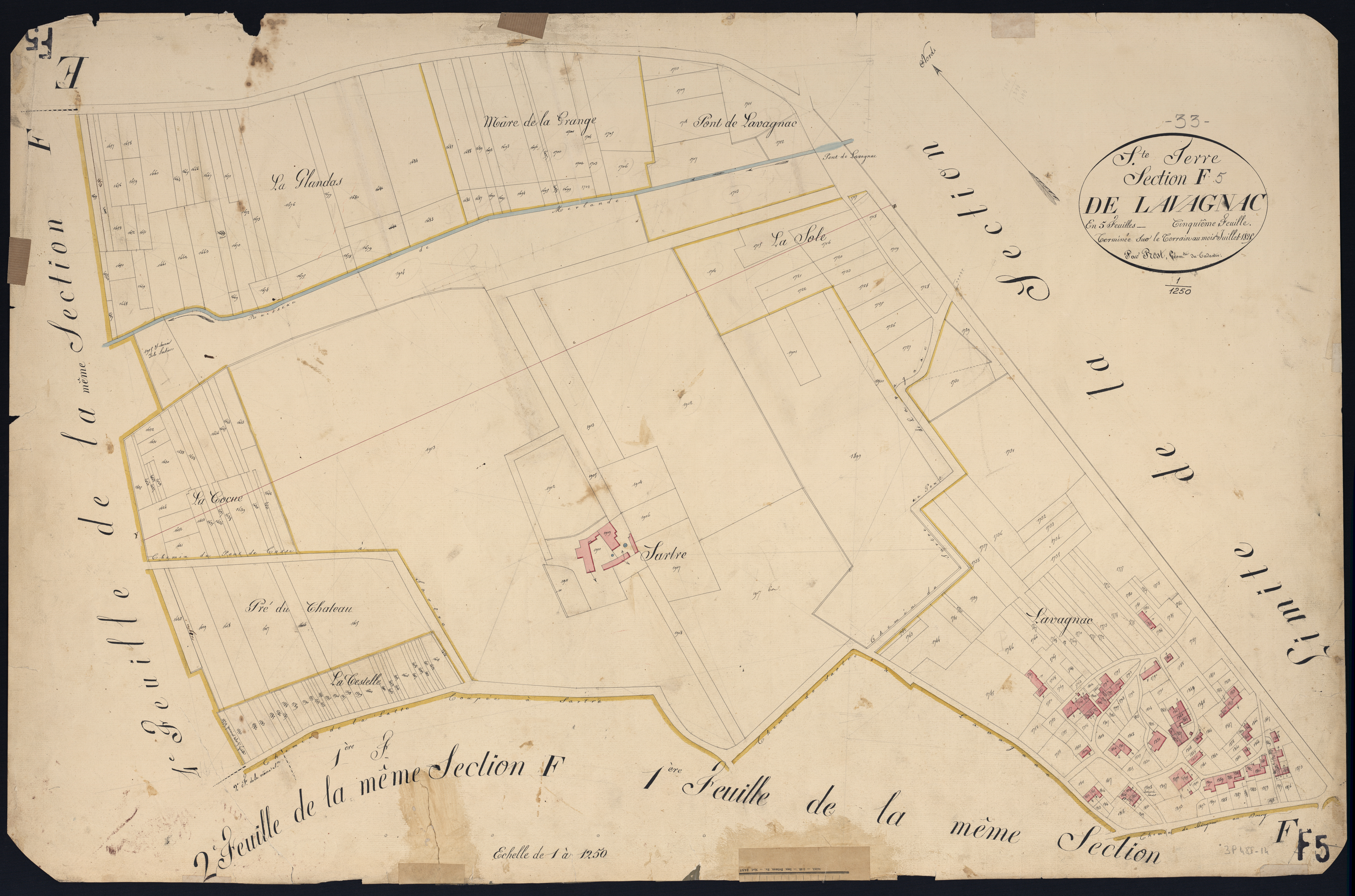 Sainte-Terre - -Section F feuille 5 : Lavagnac