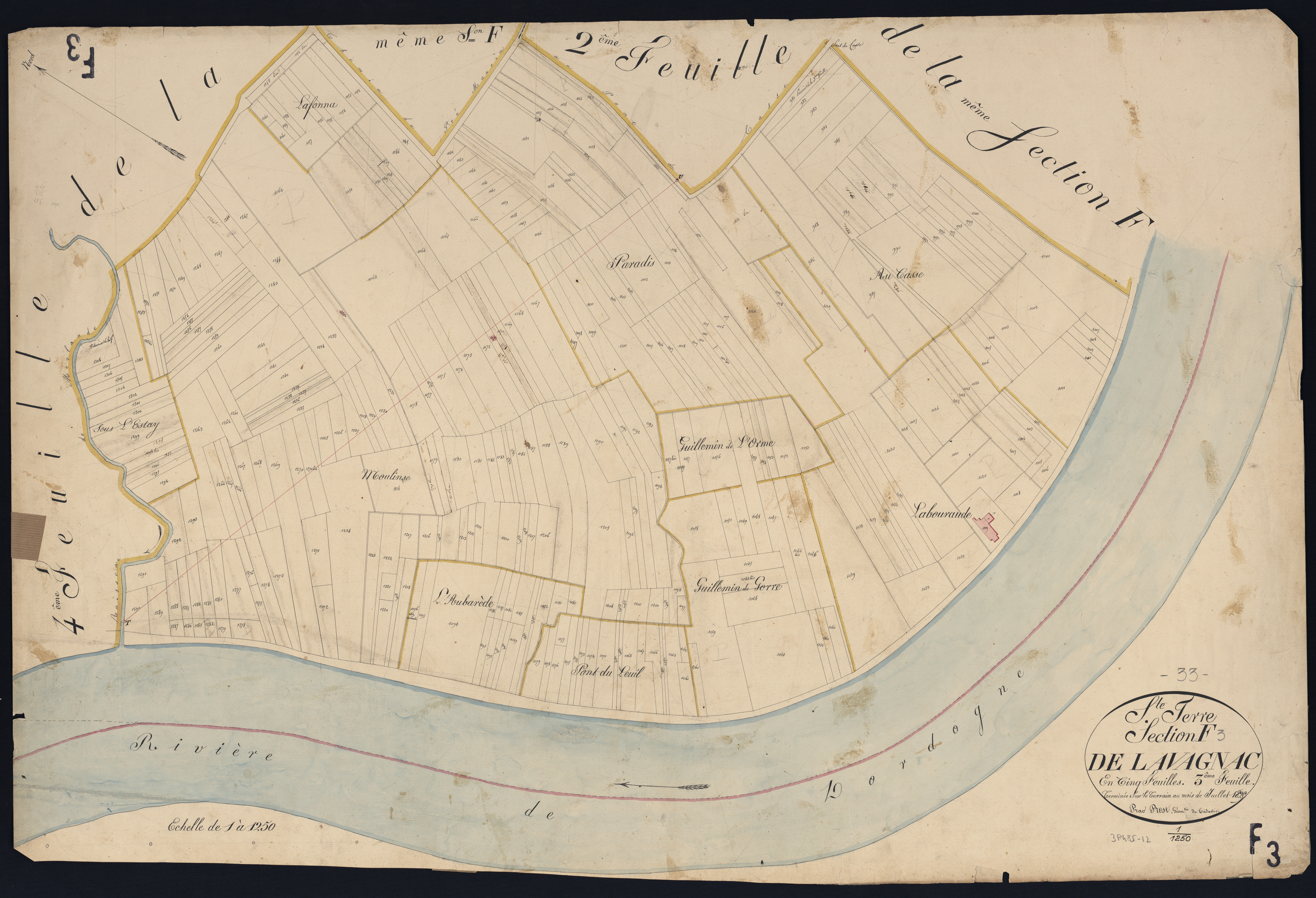 Sainte-Terre - -Section F feuille 3 : Lavagnac