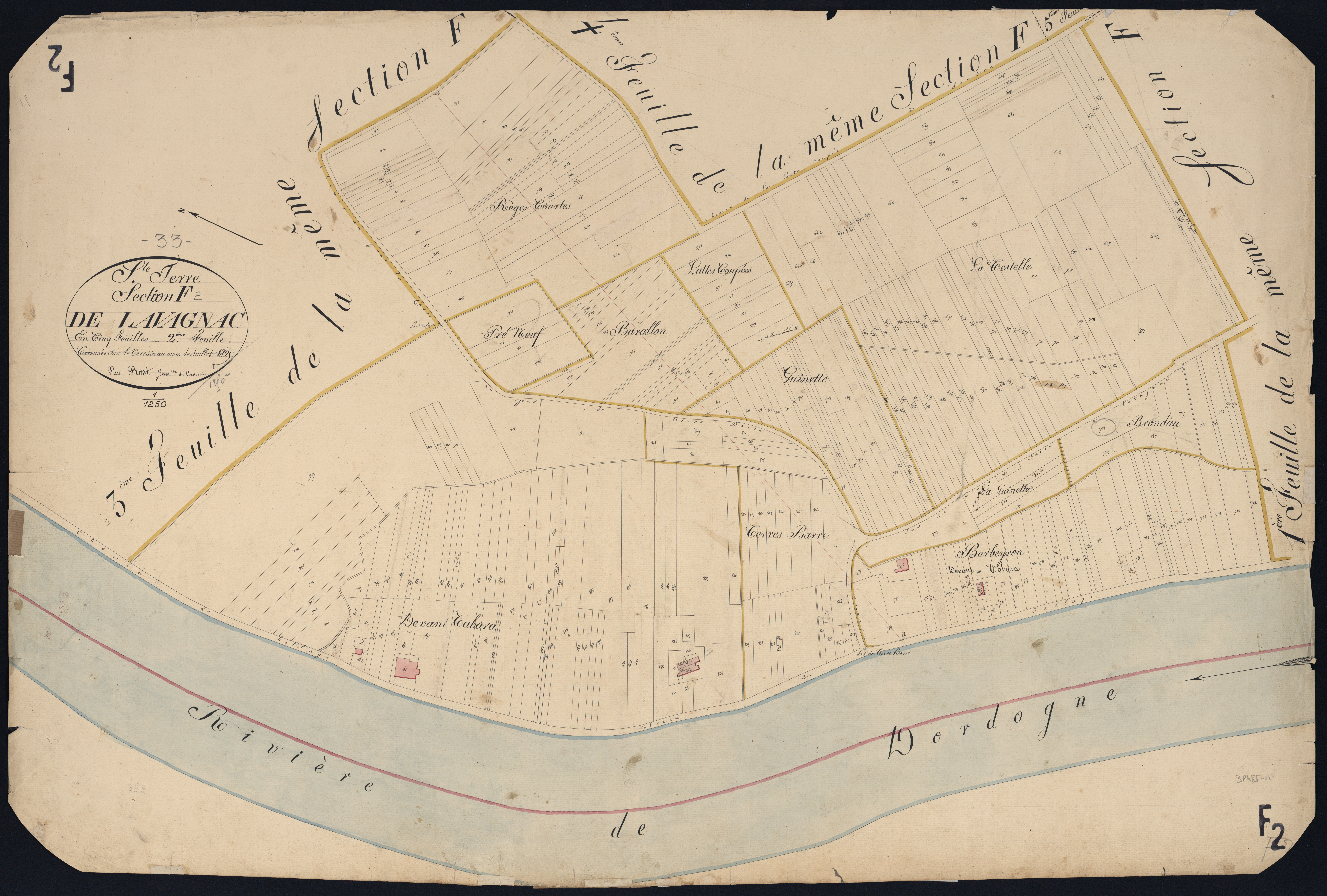 Sainte-Terre - -Section F feuille 2 : Lavagnac