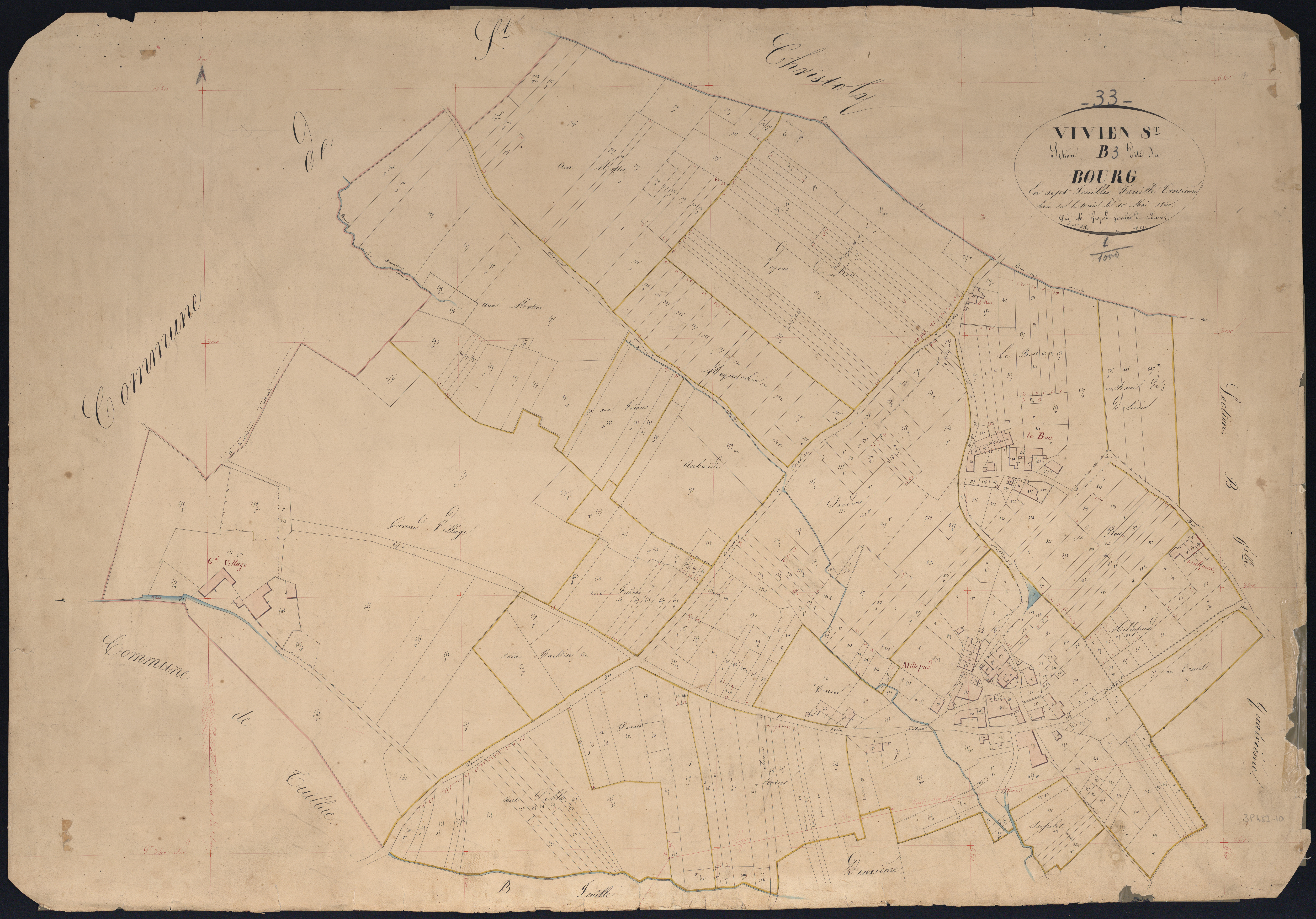Saint-Vivien-de-Blaye - -Section B feuille 3 : Le Bourg
