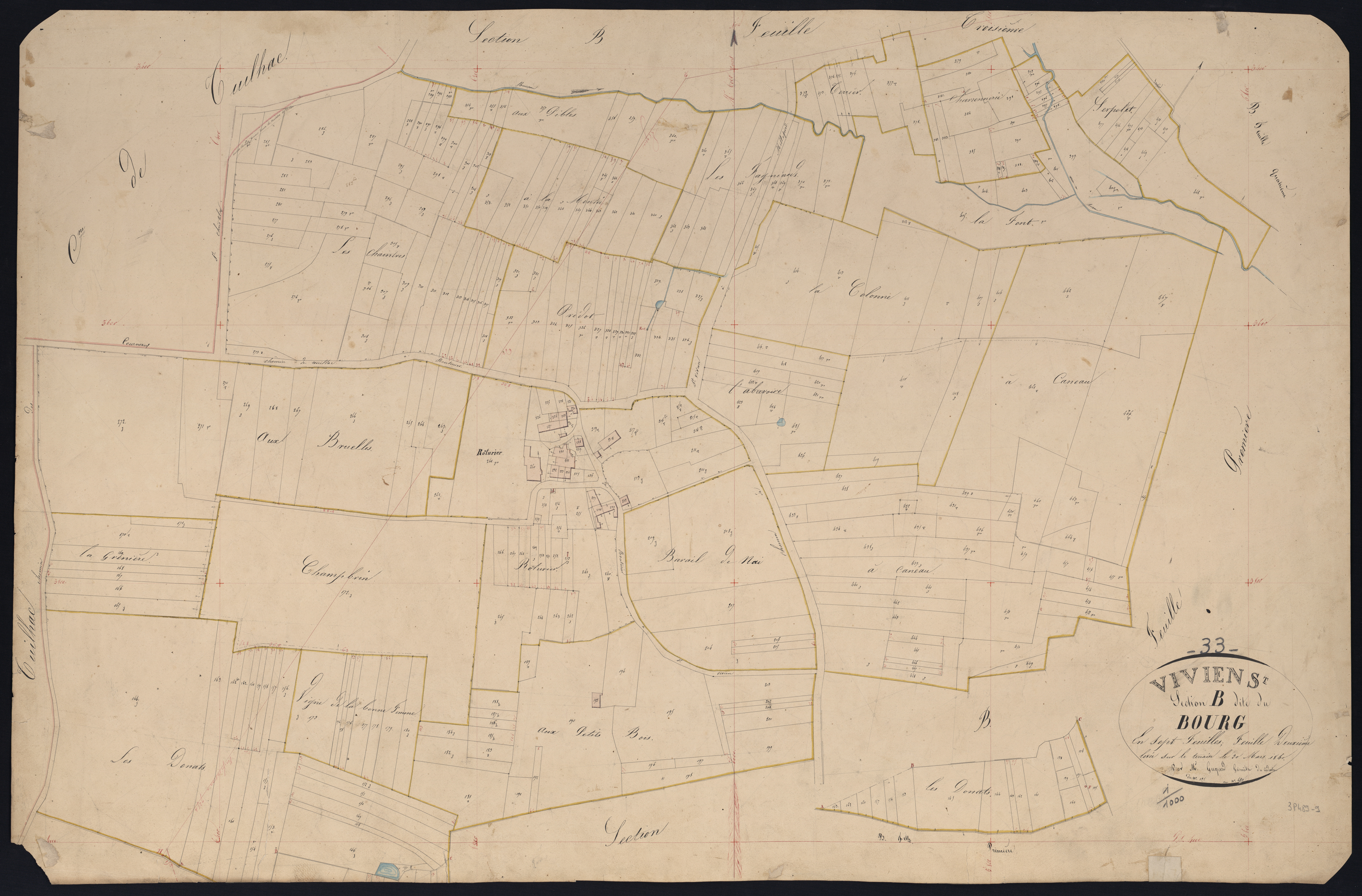 Saint-Vivien-de-Blaye - -Section B feuille 2 : Le Bourg