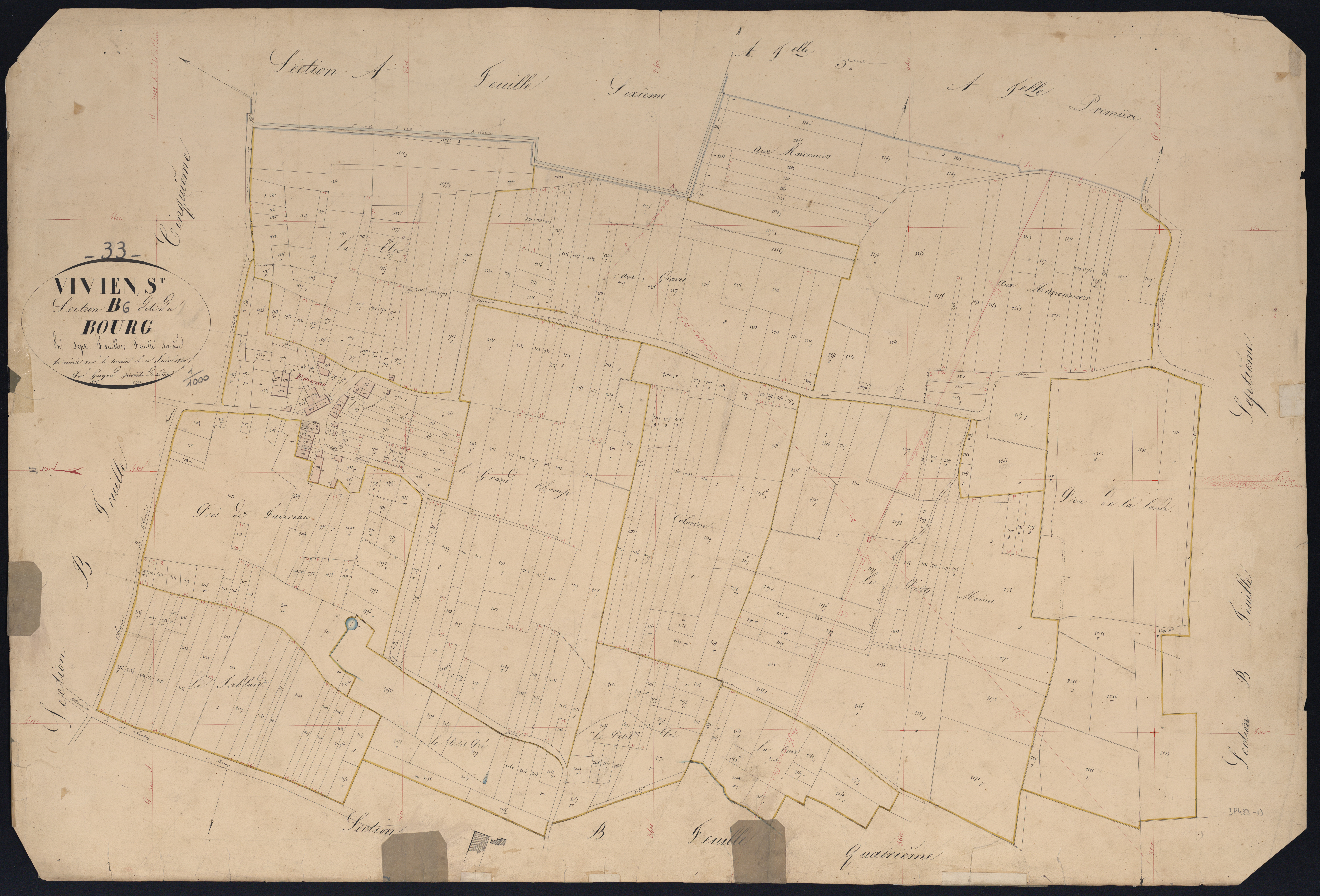 Saint-Vivien-de-Blaye - -Section B feuille 6 : Le Bourg