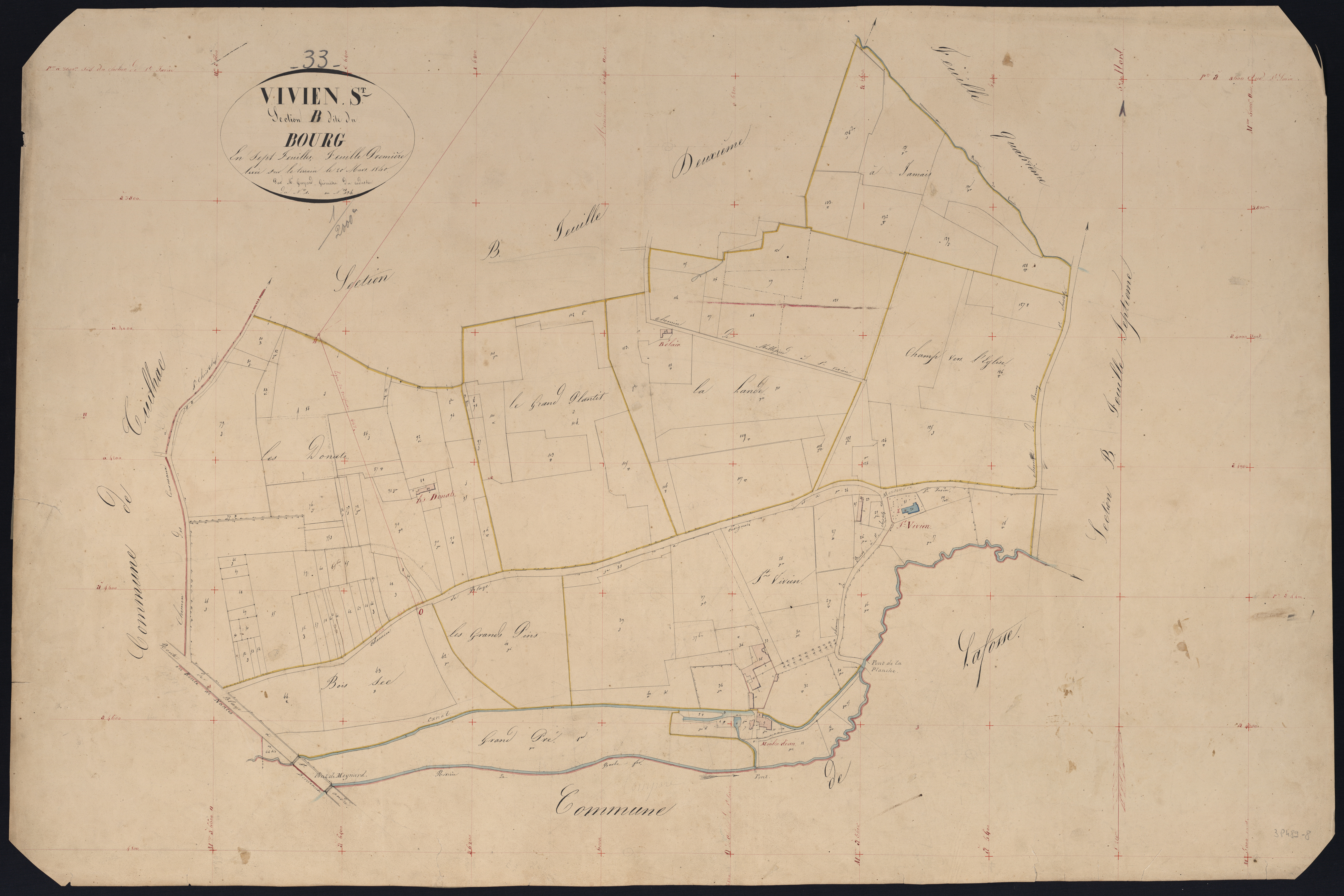 Saint-Vivien-de-Blaye - -Section B feuille 1 : Le Bourg