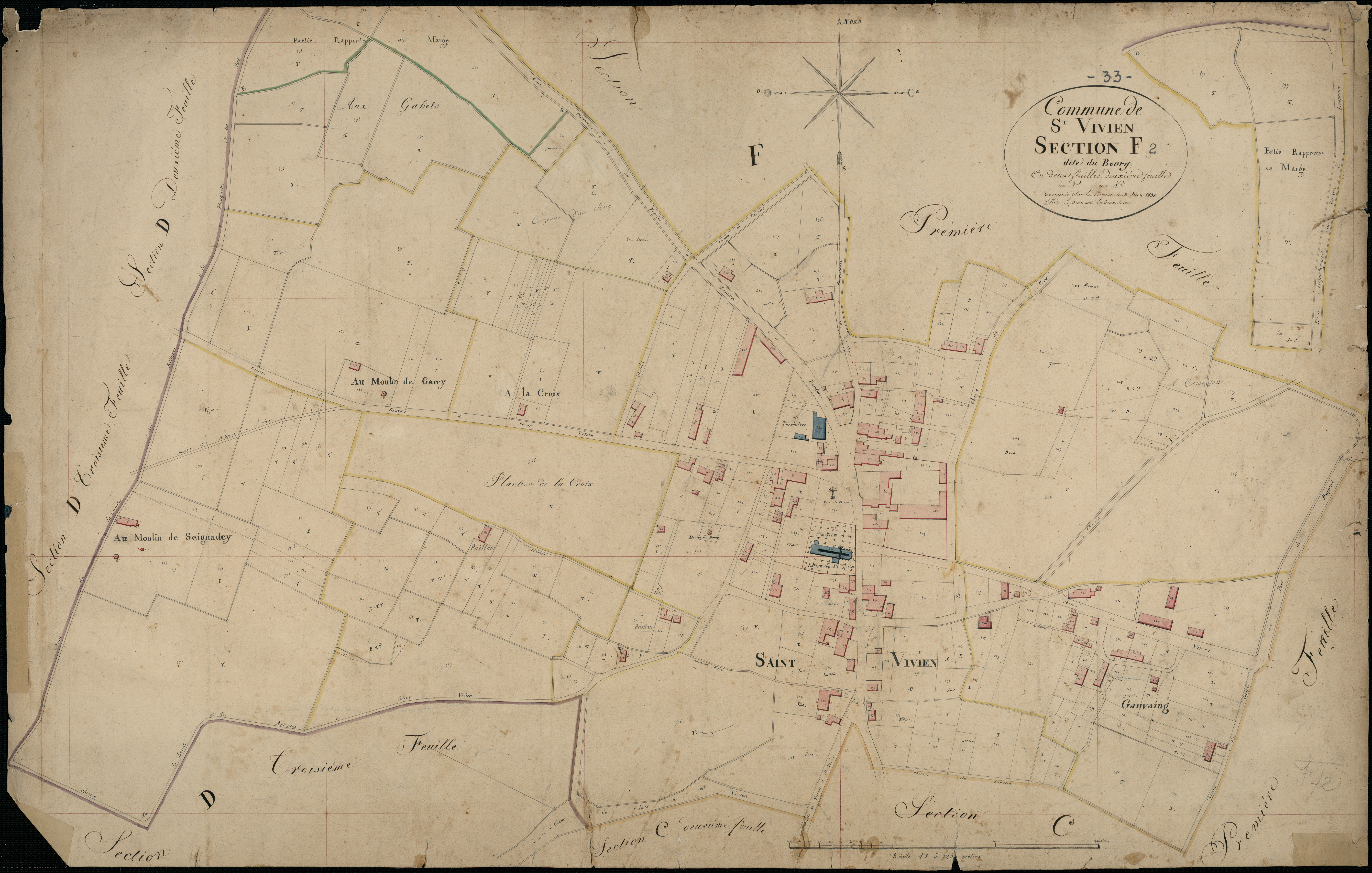 Saint-Vivien-de-Médoc - -Section F feuille 2 : Le Bourg
