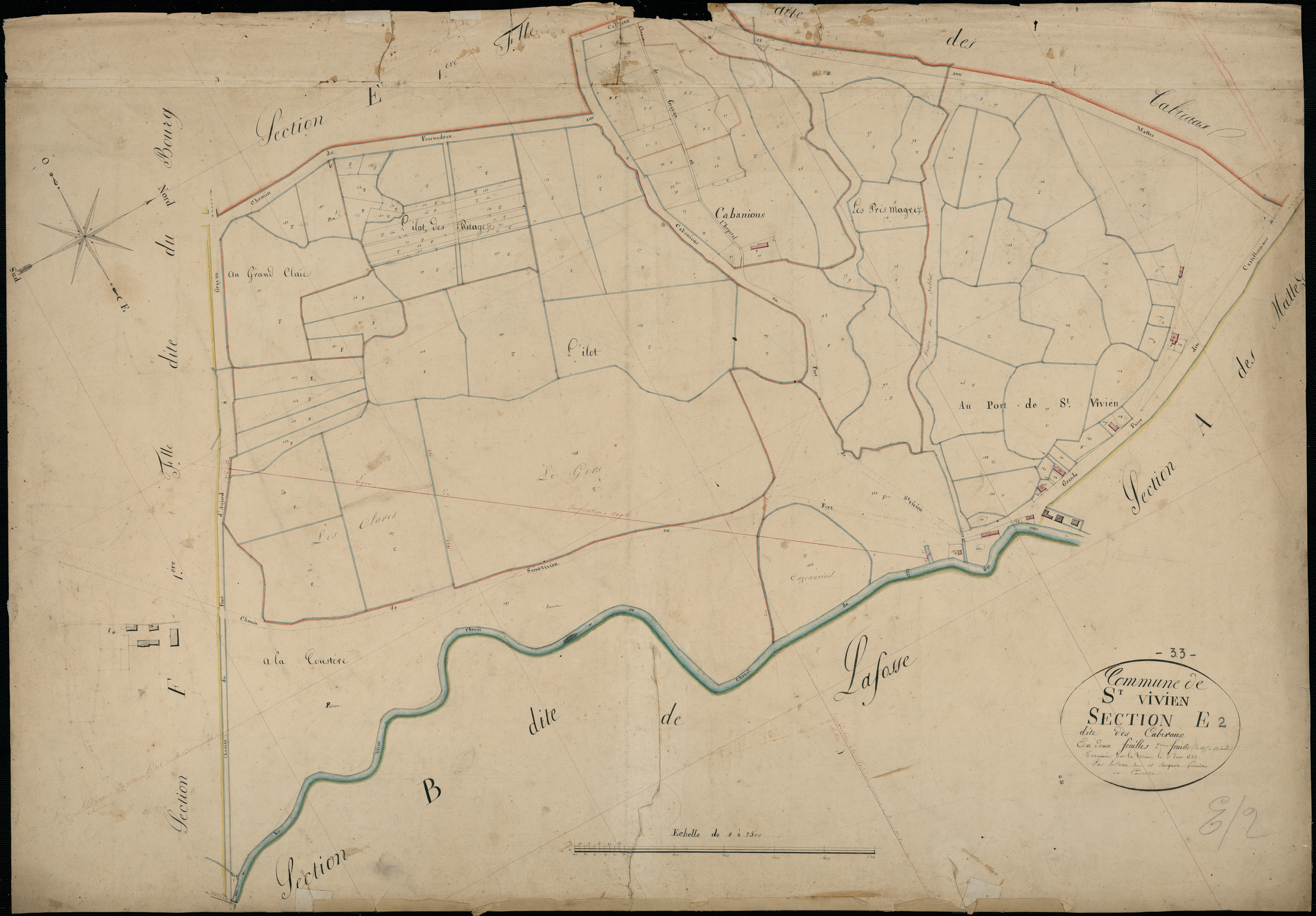 Saint-Vivien-de-Médoc - -Section E feuille 2 : Les Cabiraux