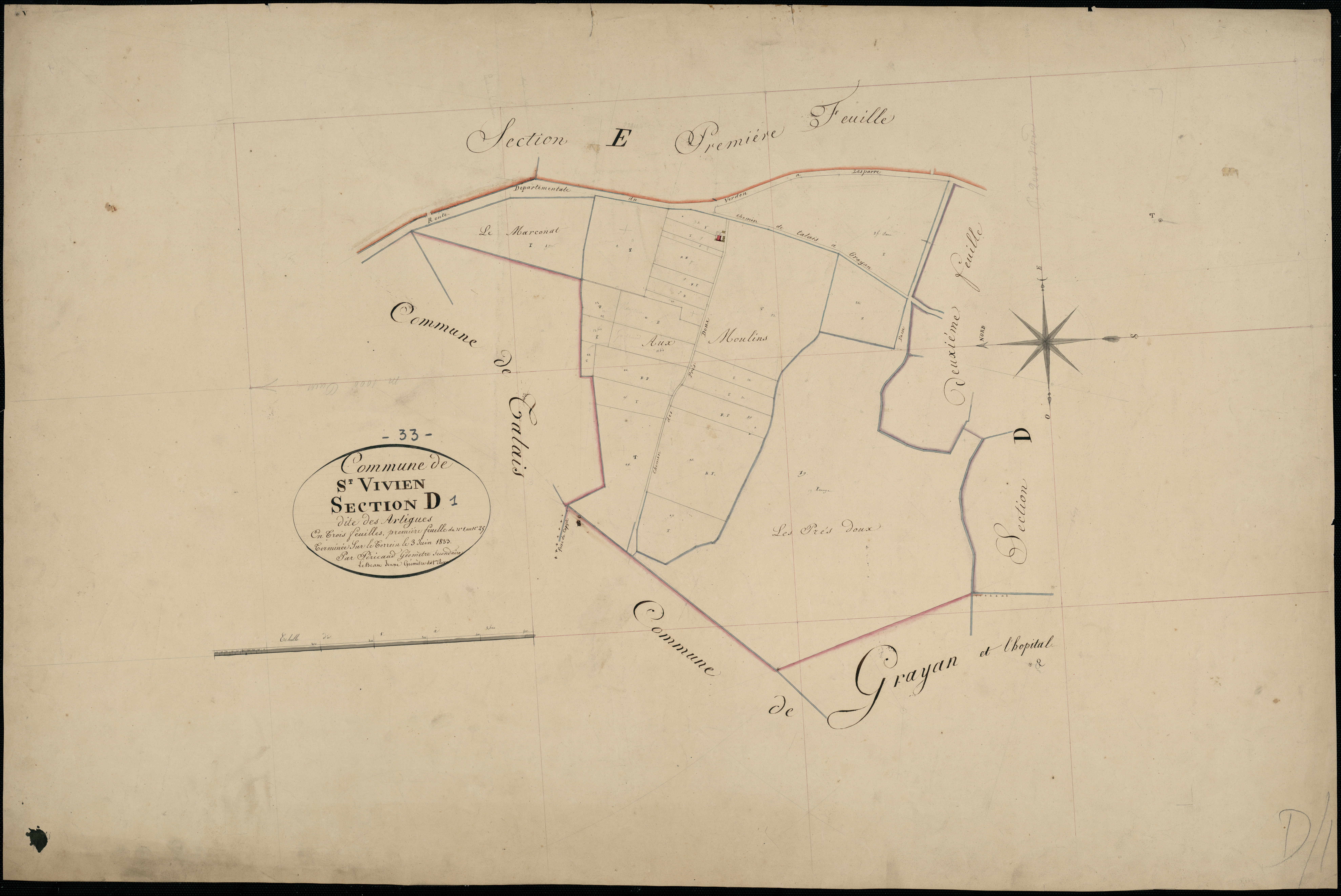 Saint-Vivien-de-Médoc - -Section D feuille 1 : Les Artigues