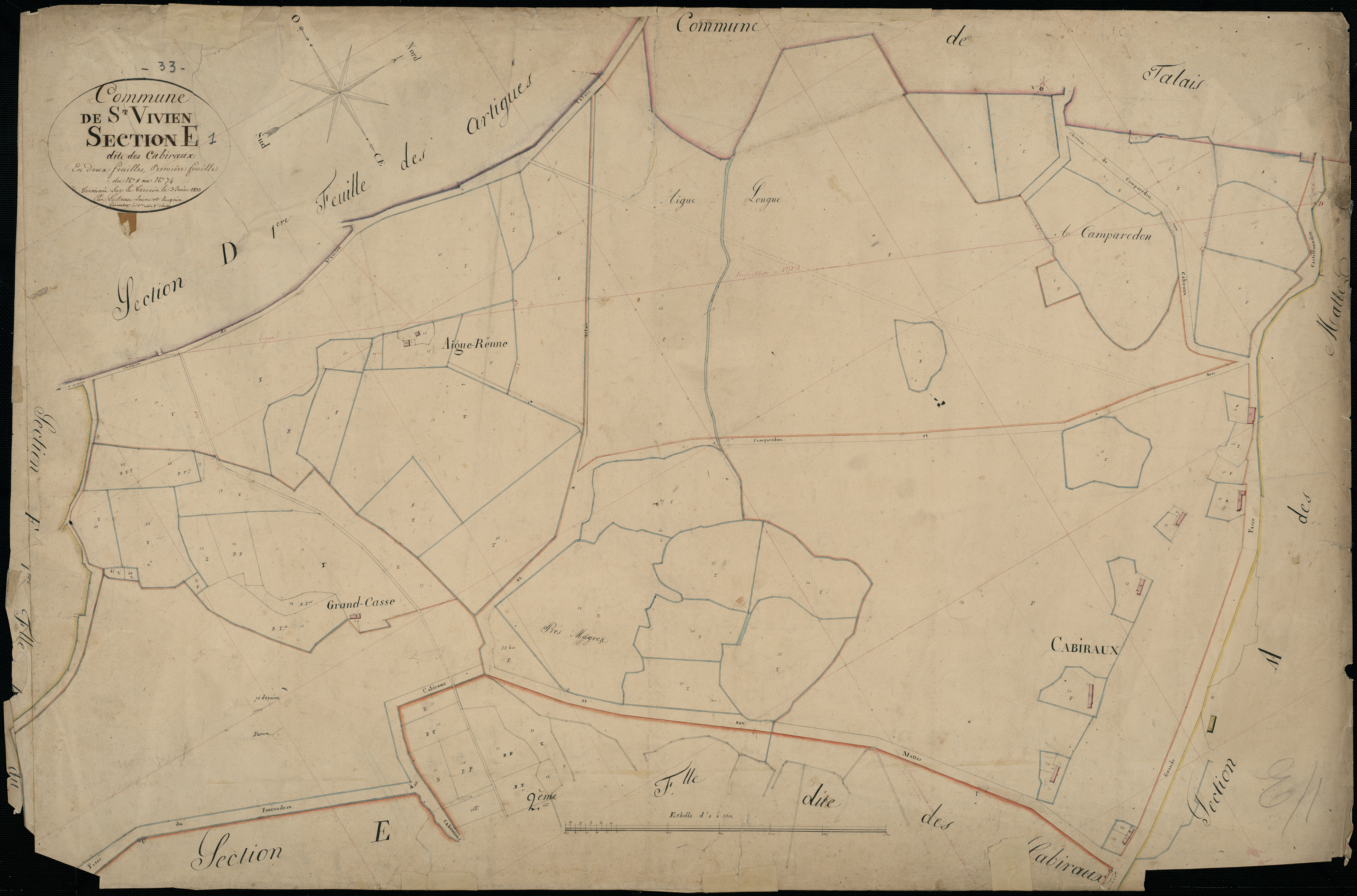 Saint-Vivien-de-Médoc - -Section E feuille 1 : Les Cabiraux
