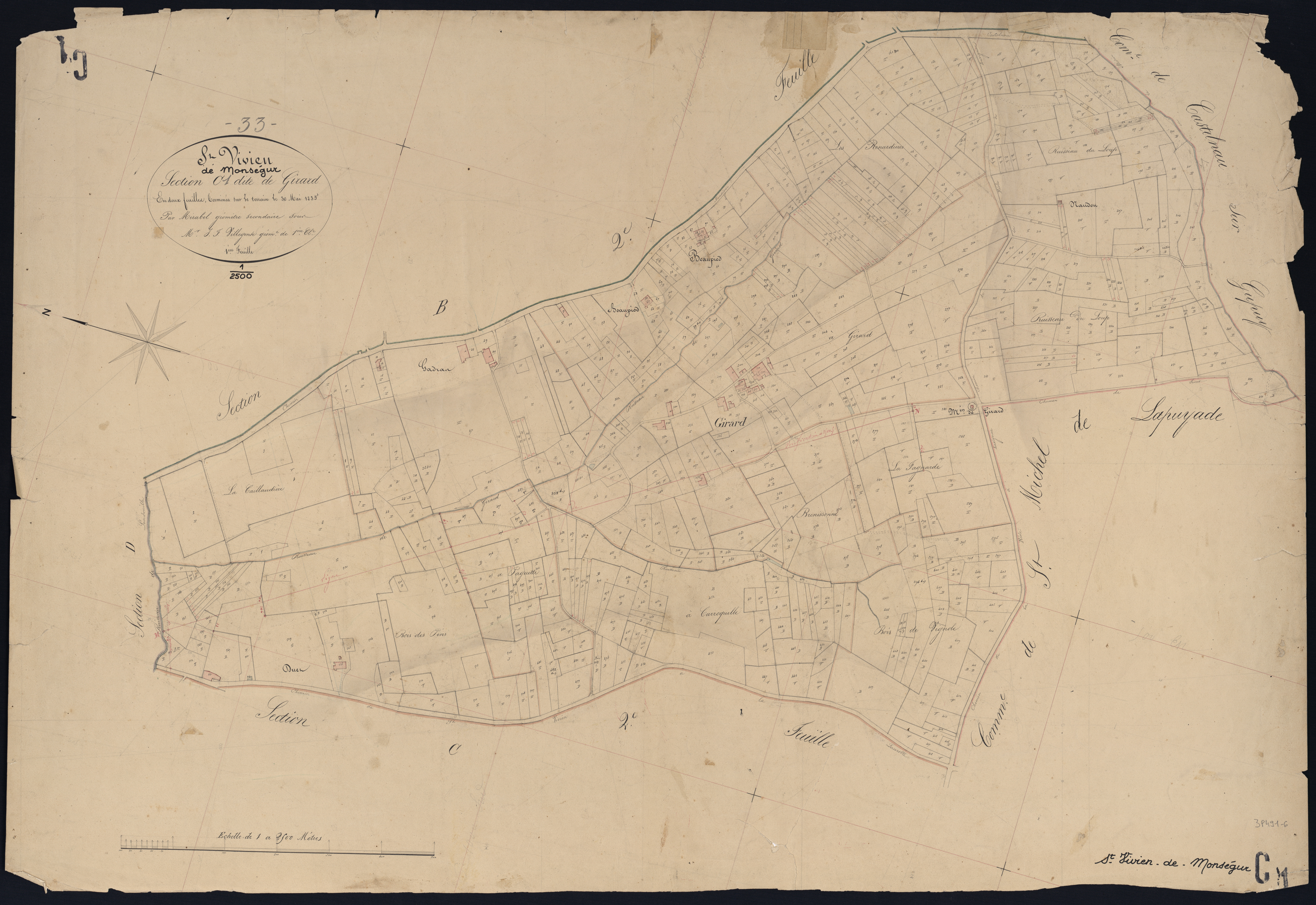 Saint-Vivien-de-Monségur - -Section C feuille 1 : Girard