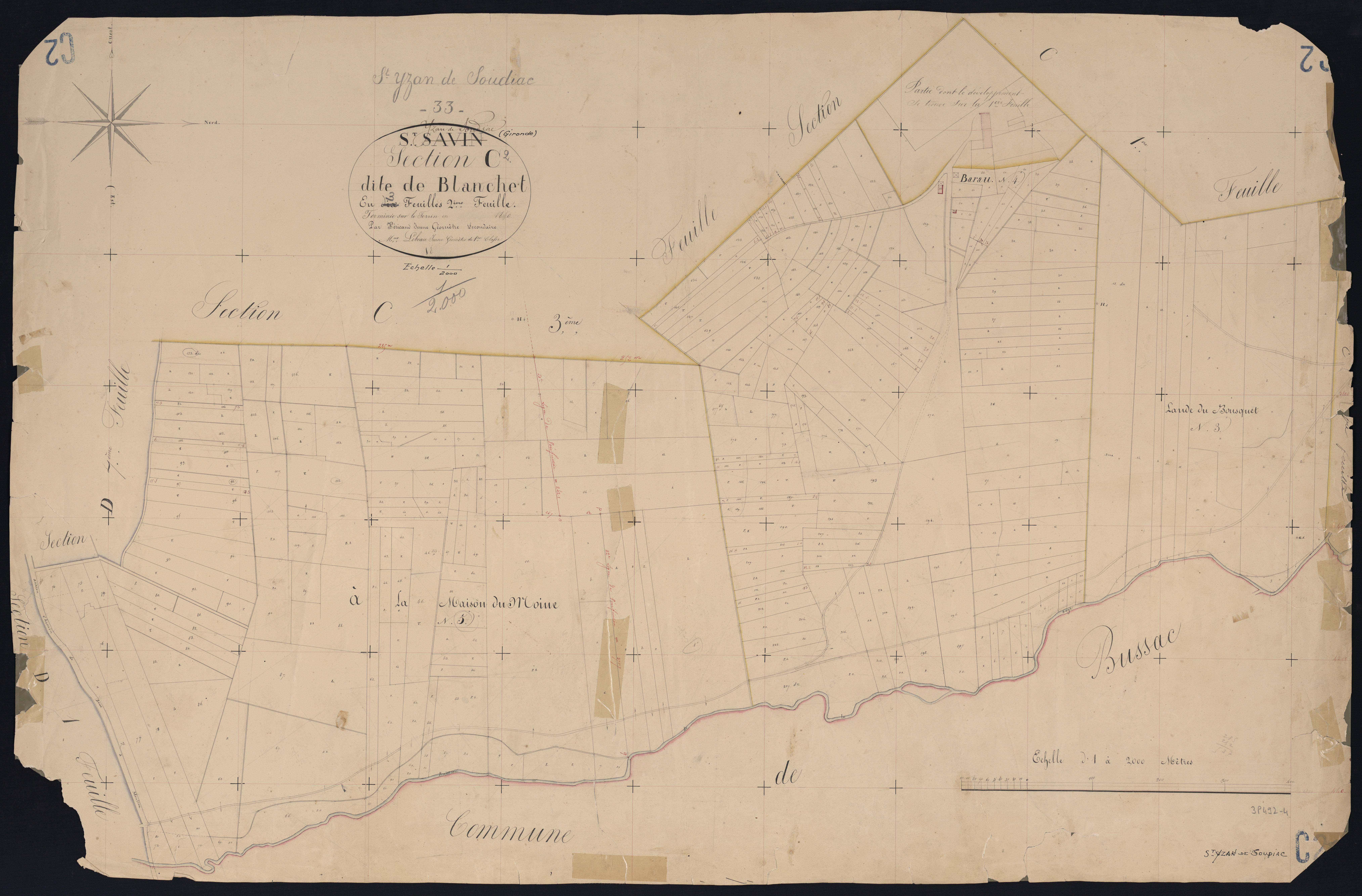 Saint-Yzan-de-Soudiac - -Section C feuille 2 : Blanchet