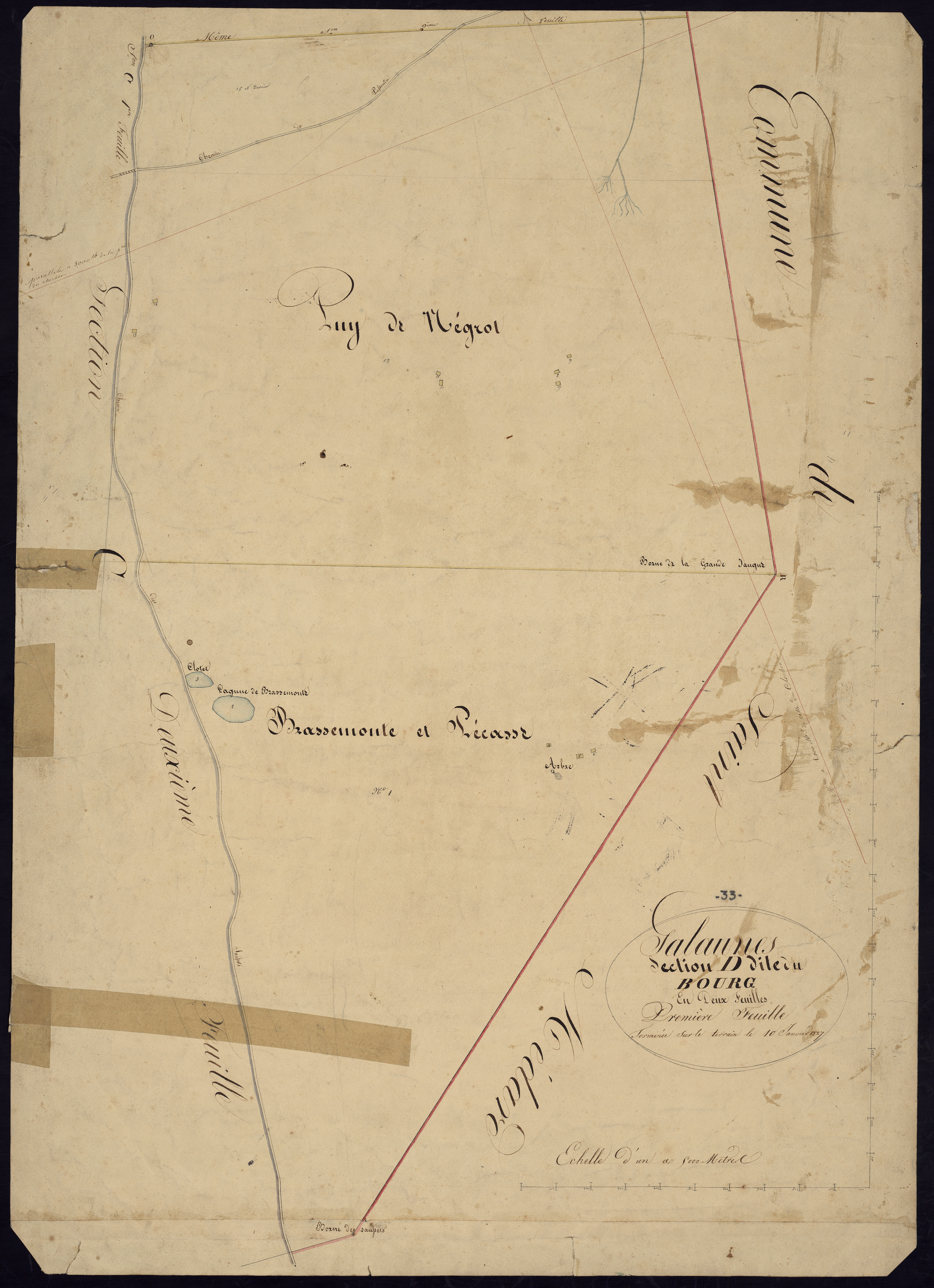 Salaunes - -Section D feuille 1 : Le Bourg