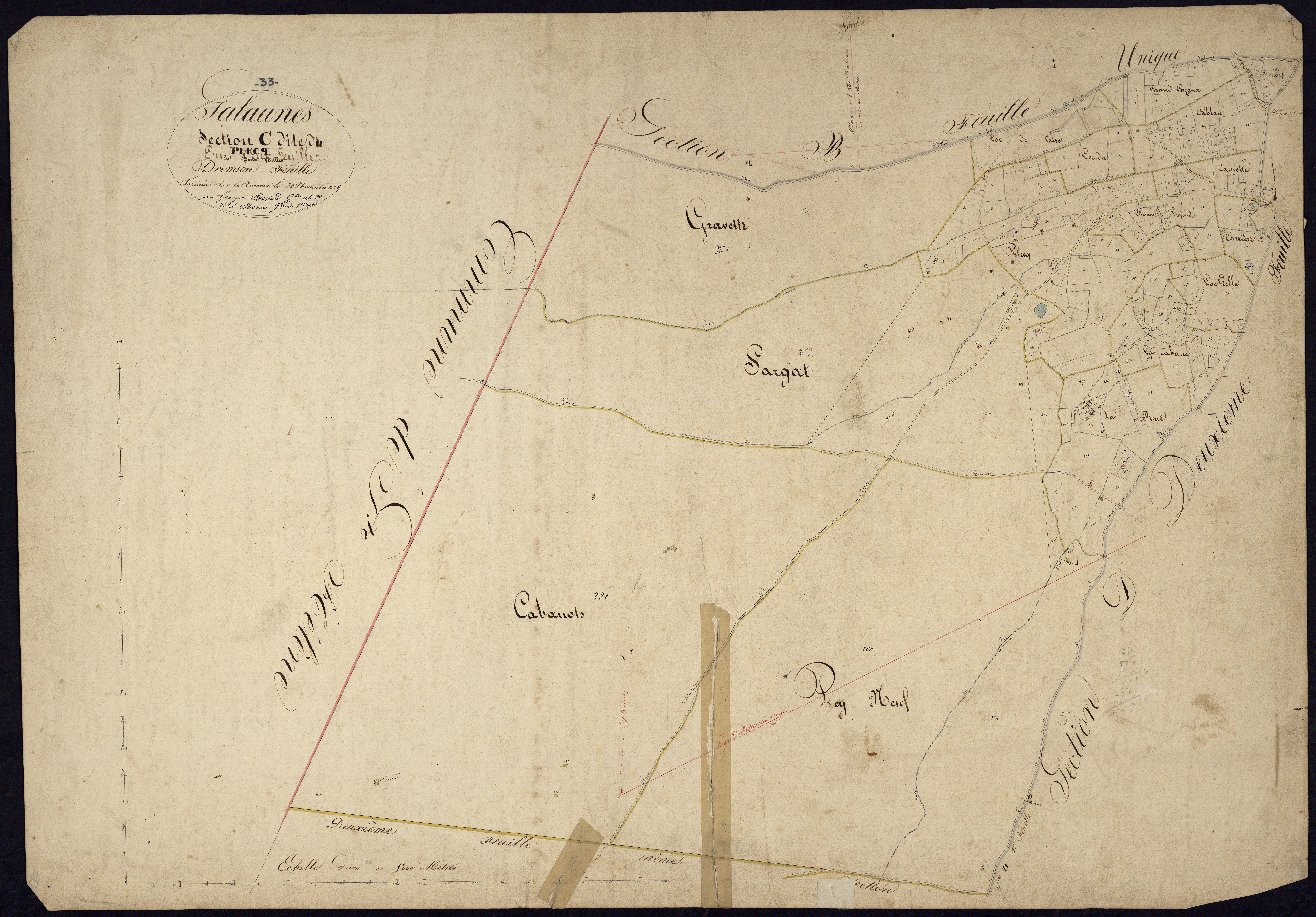 Salaunes - -Section C feuille 1 : Le Plecq