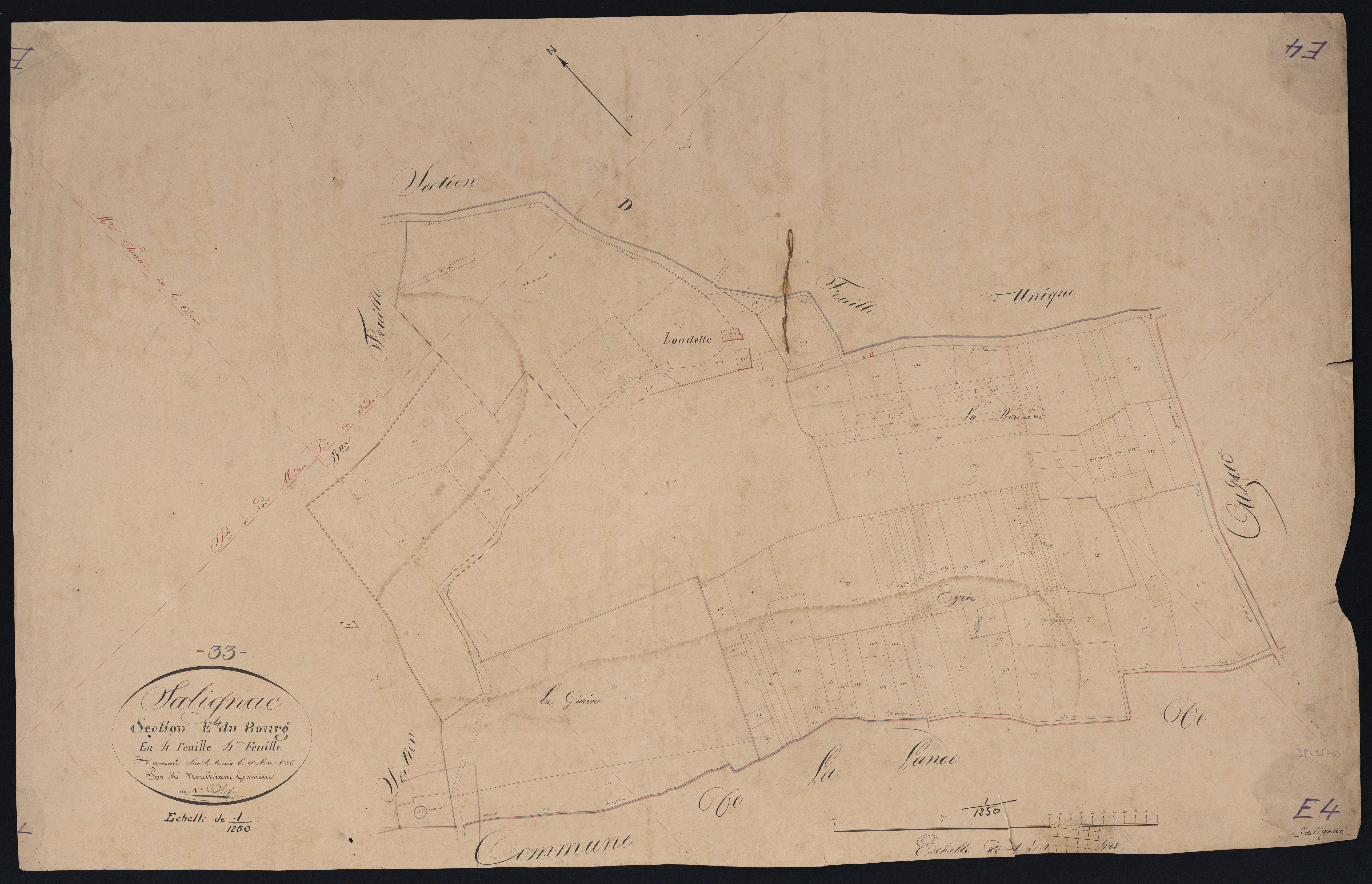 Salignac - -Section E feuille 4 : Le Bourg