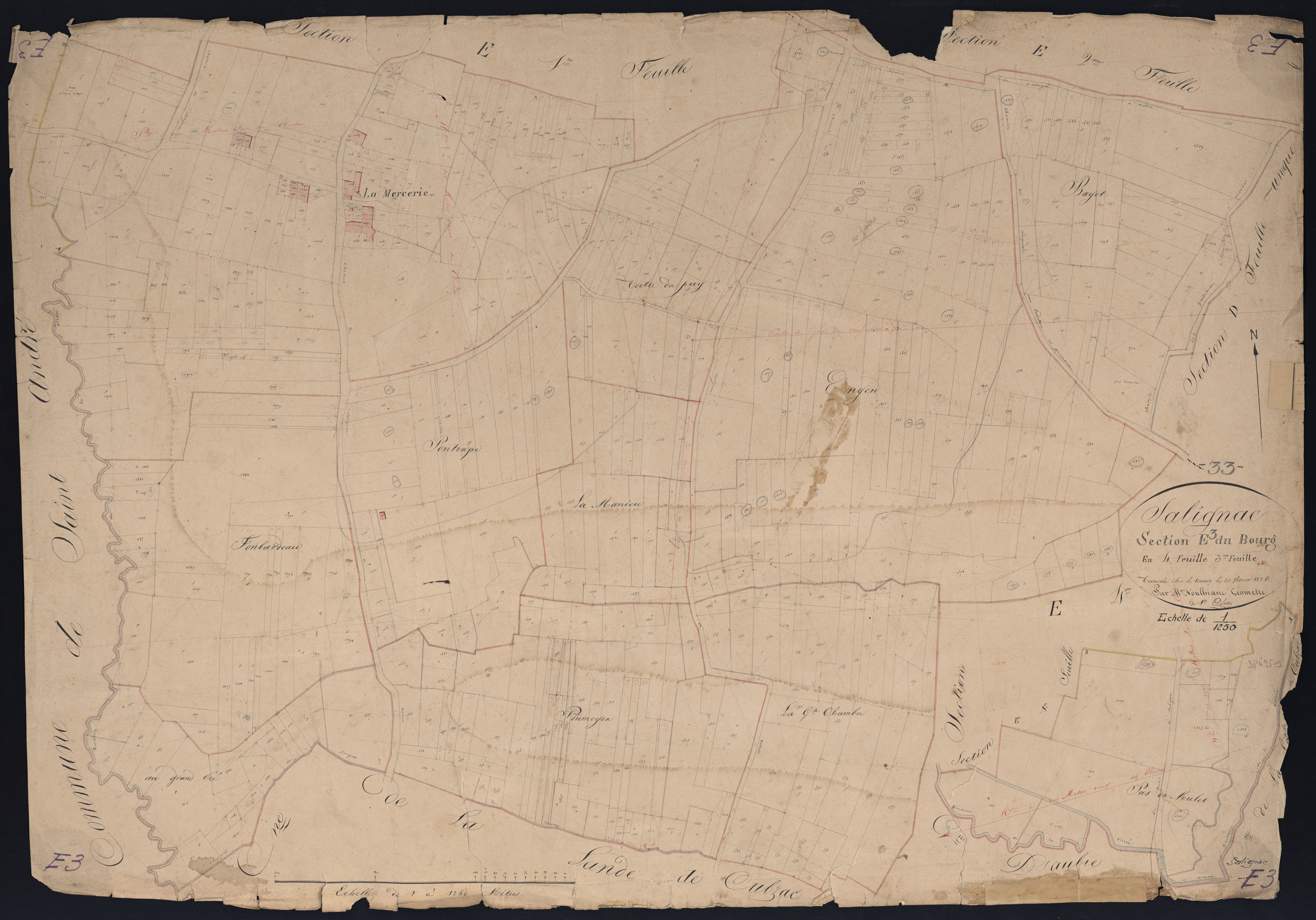 Salignac - -Section E feuille 3 : Le Bourg