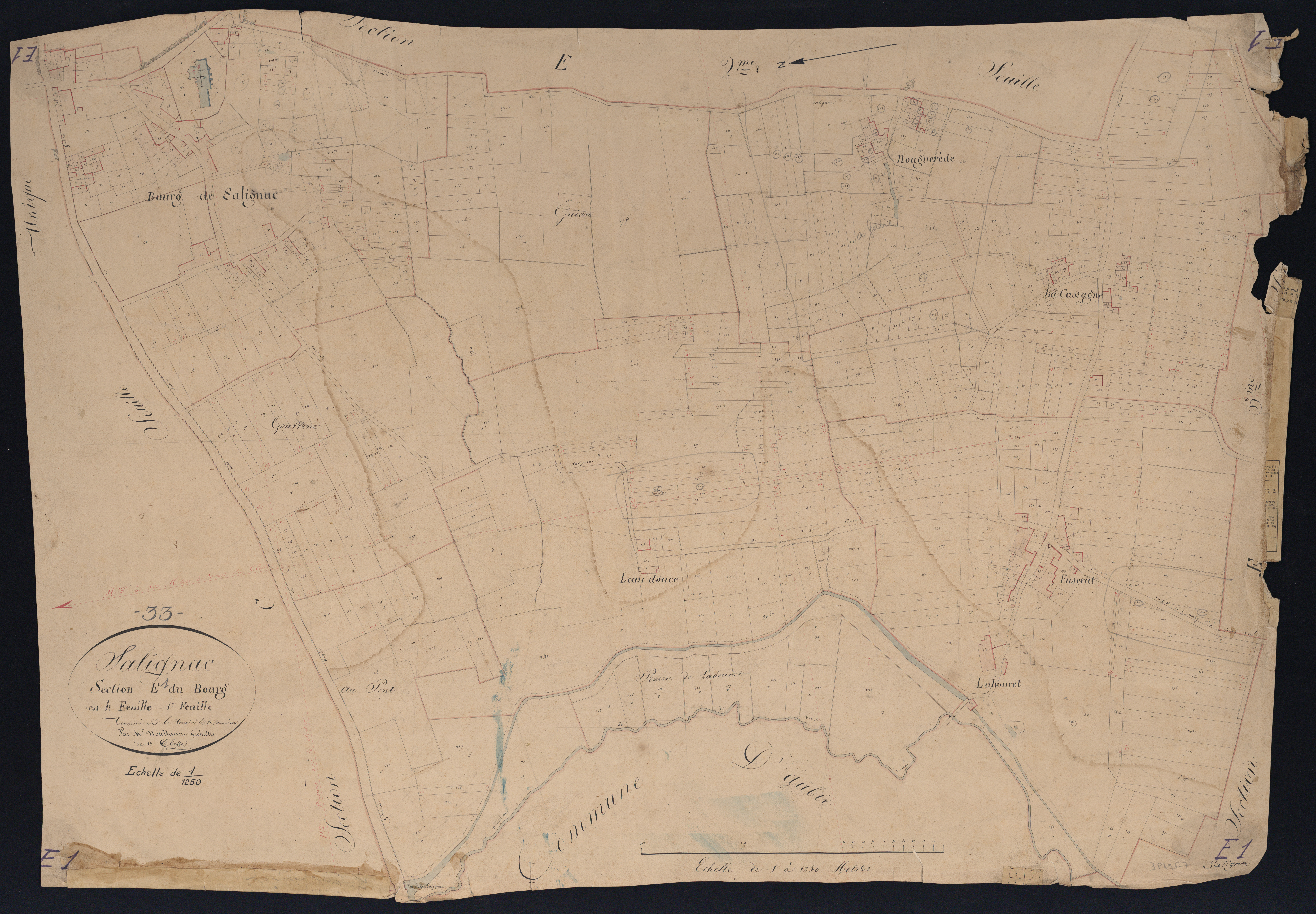 Salignac - -Section E feuille 1 : Le Bourg