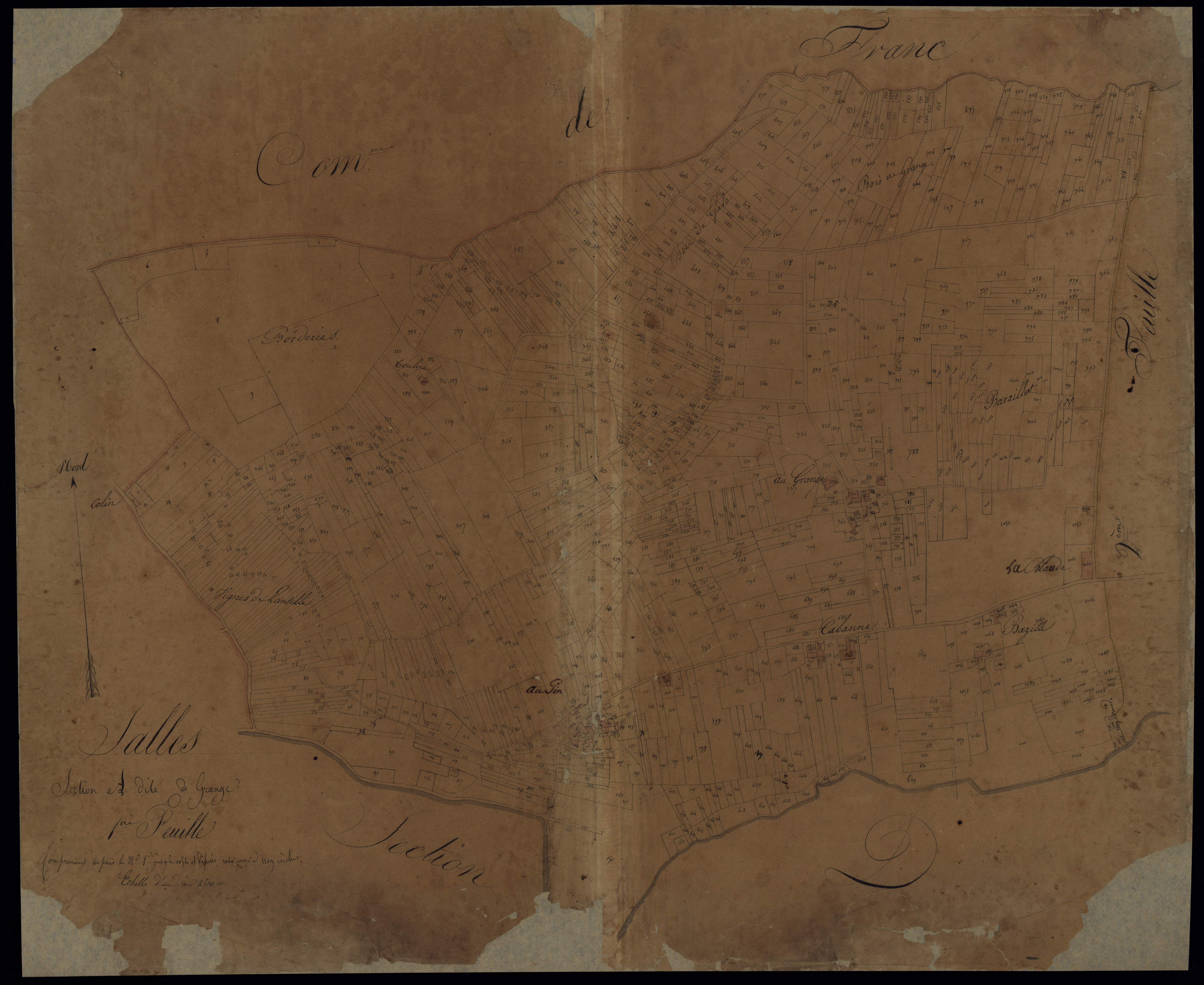 Salles - -Section A feuille 1 : Grange