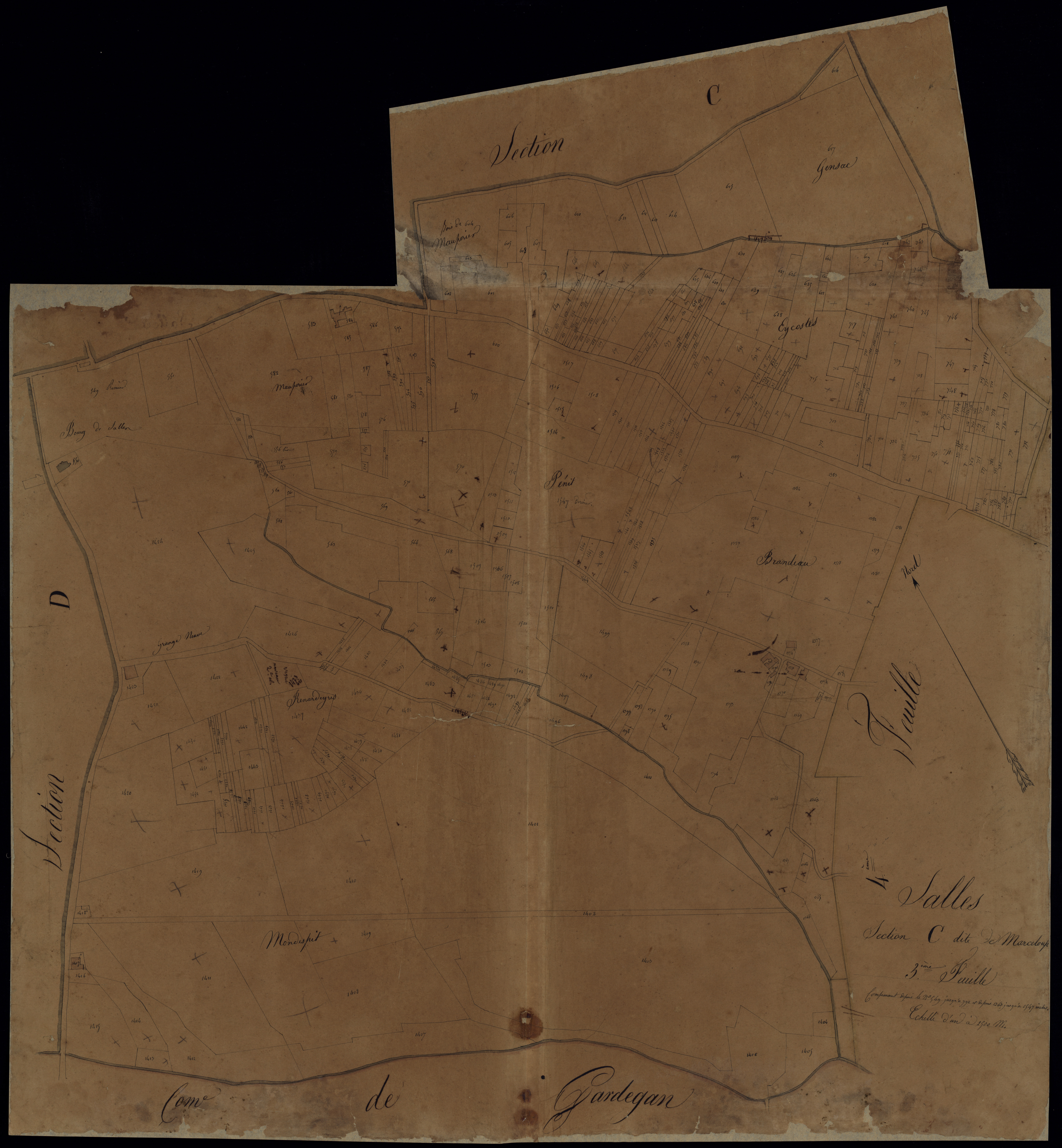 Salles - -Section C feuille 3 : Marceloup