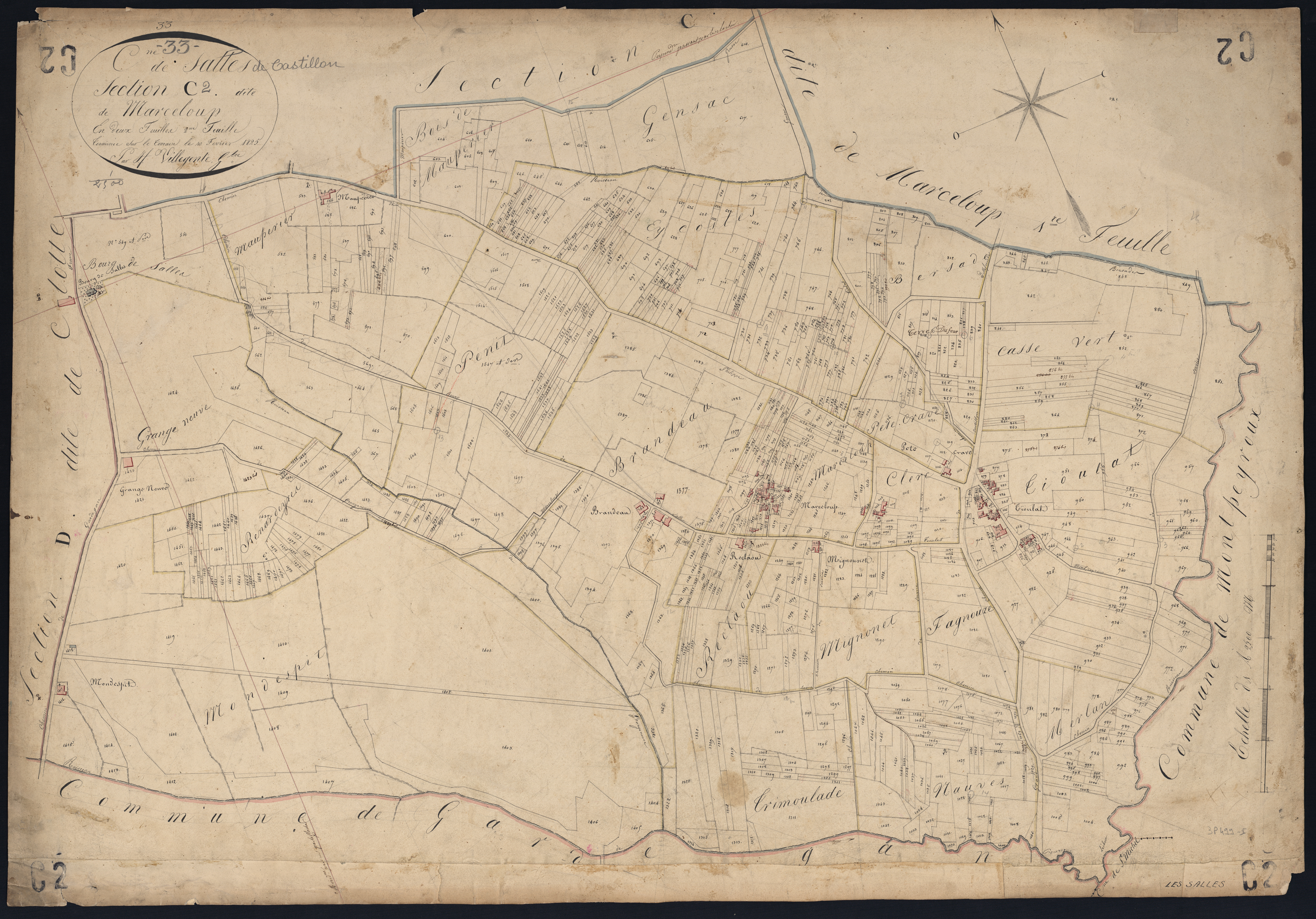 Salles-de-Castillon - -Section C feuille 2 : Marceloup