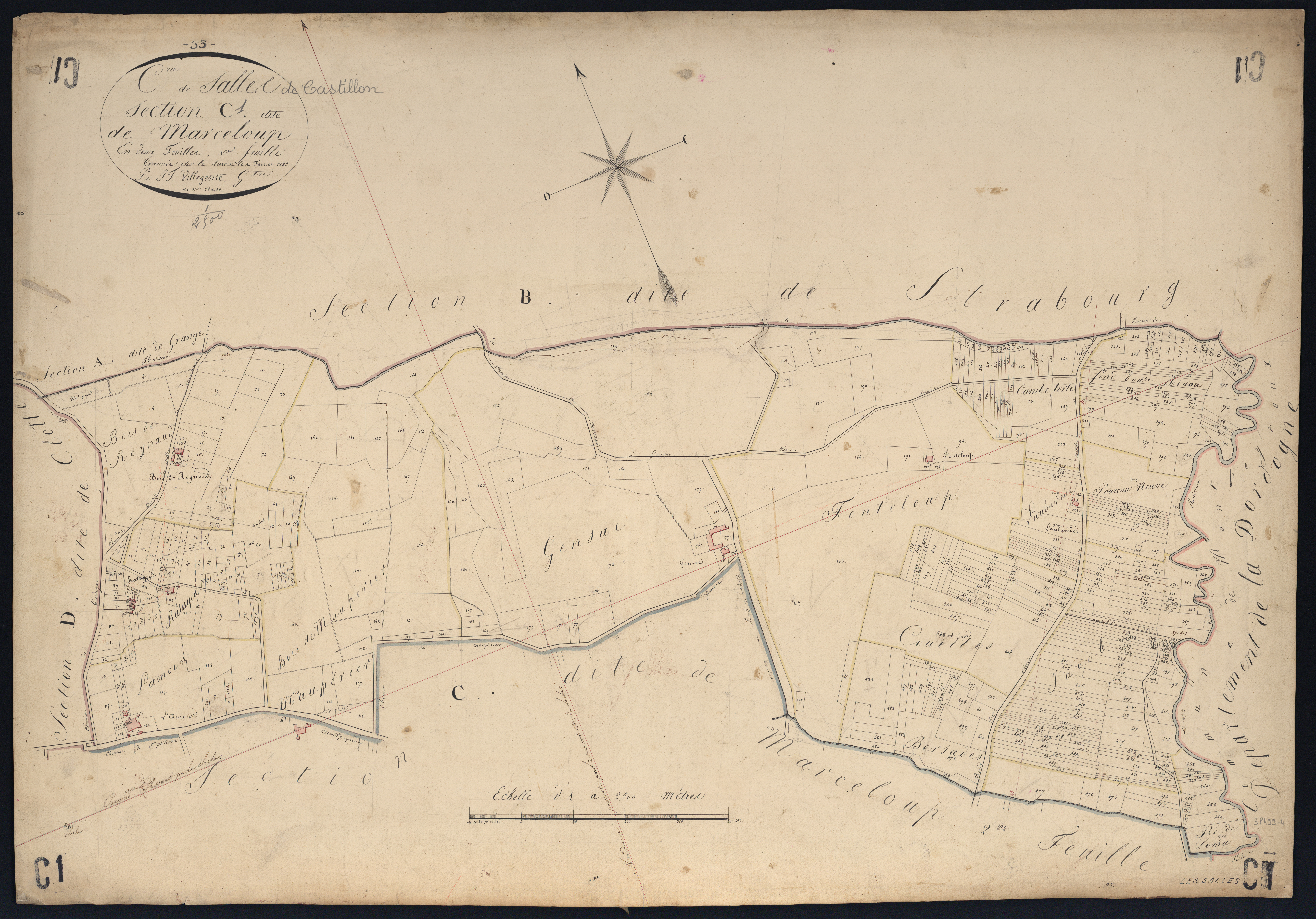 Salles-de-Castillon - -Section C feuille 1 : Marceloup