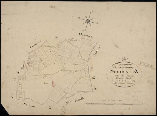 Samonac - -Section A feuille 1 : Fonviel