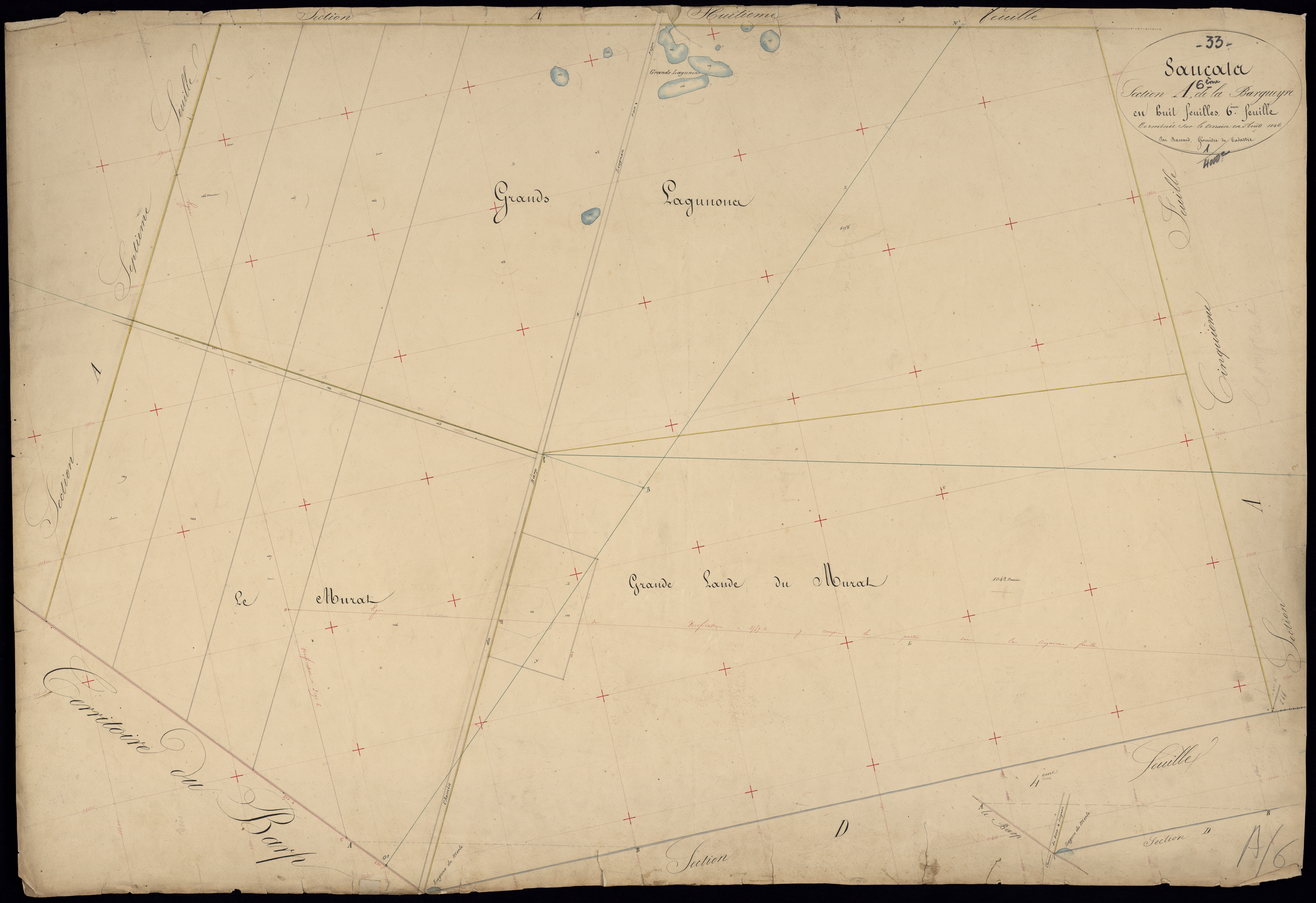 Saucats - -Section A feuille 6 : La Bargueyre